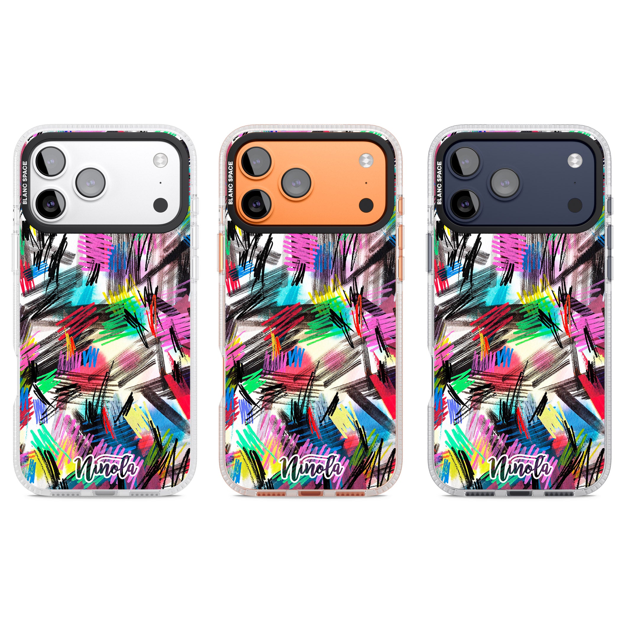 Wild Strokes Rainbow iPhone 17 Pro Impact Air Clear Phone Case APT Impact Protection