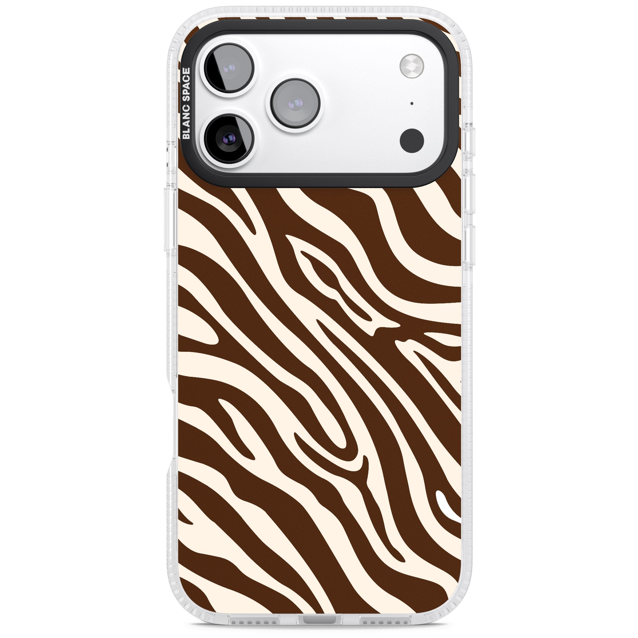Brown & Cream Zebra iPhone 17 Pro Max Impact Air Clear Phone Case