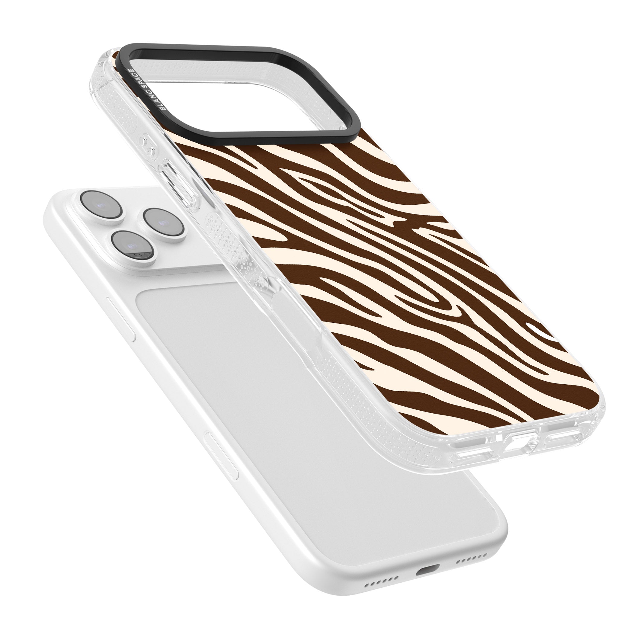 Brown & Cream Zebra iPhone 17 Pro Max Impact Air Clear Phone Case Colours