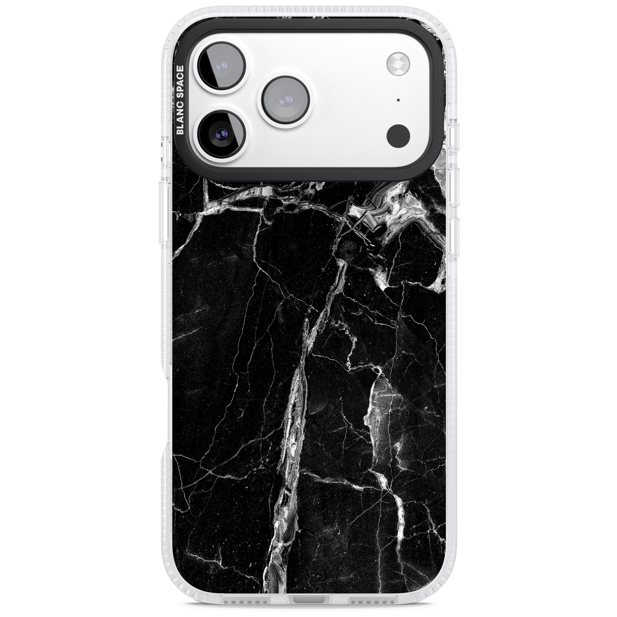 Black Onyx Marble iPhone 17 Pro Max Impact Air Clear Phone Case