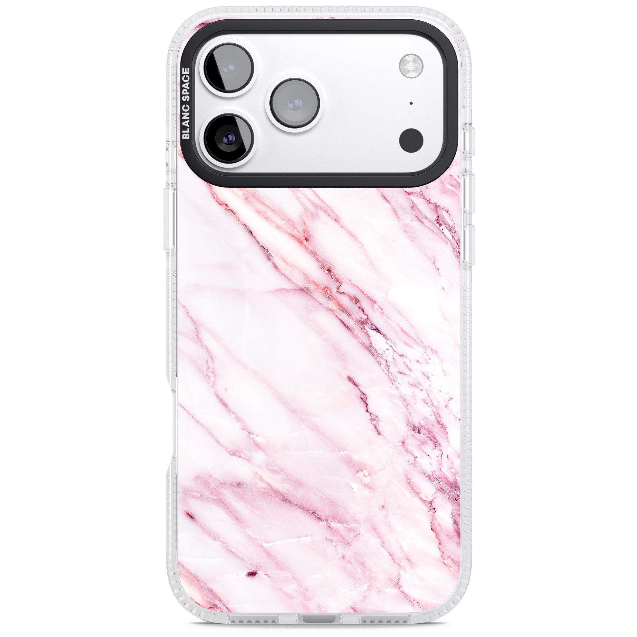 White Pink Onyx Marble iPhone 17 Pro Impact Air Clear Phone Case