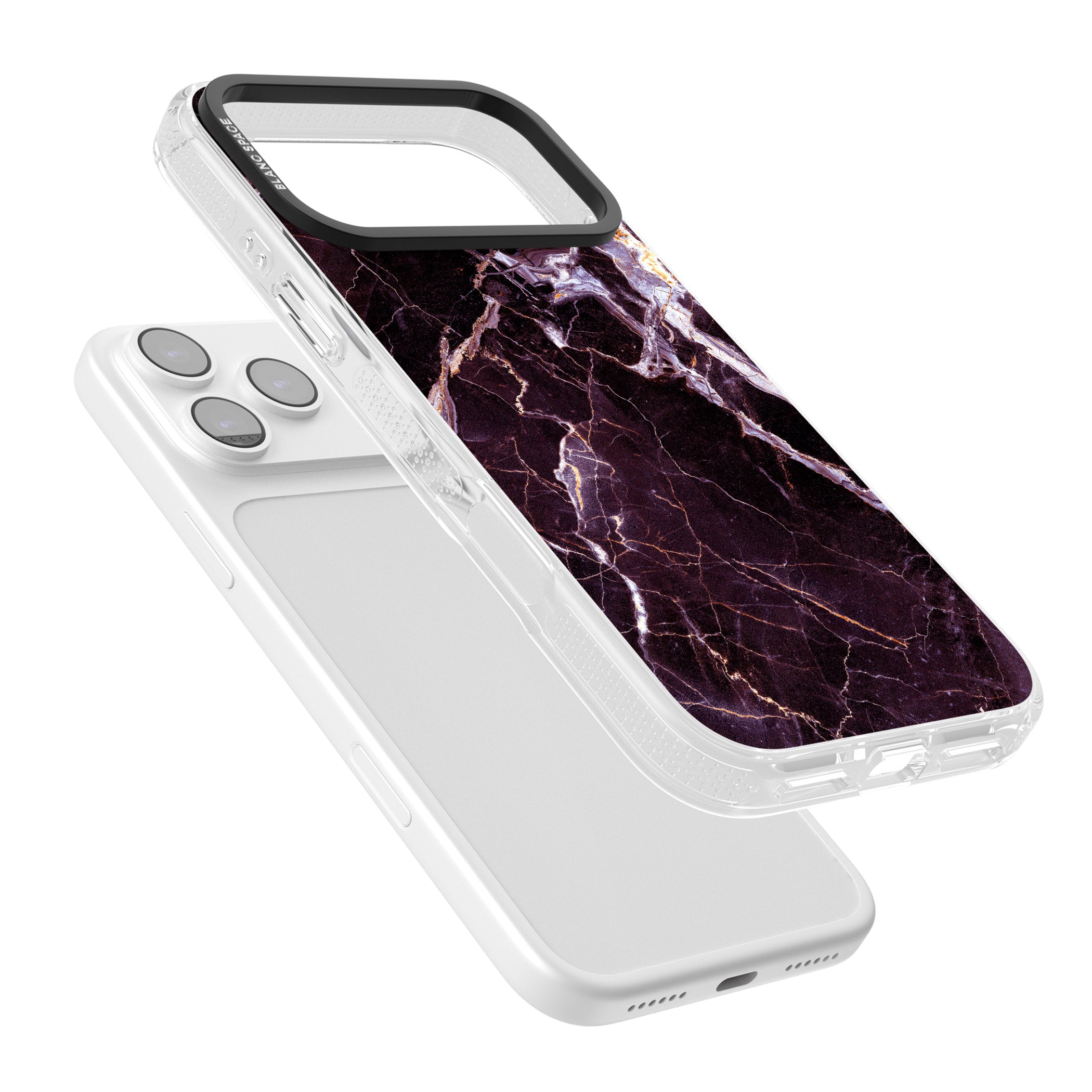 Violet Shatter Marble iPhone 17 Pro Max Impact Air Clear Phone Case Colours