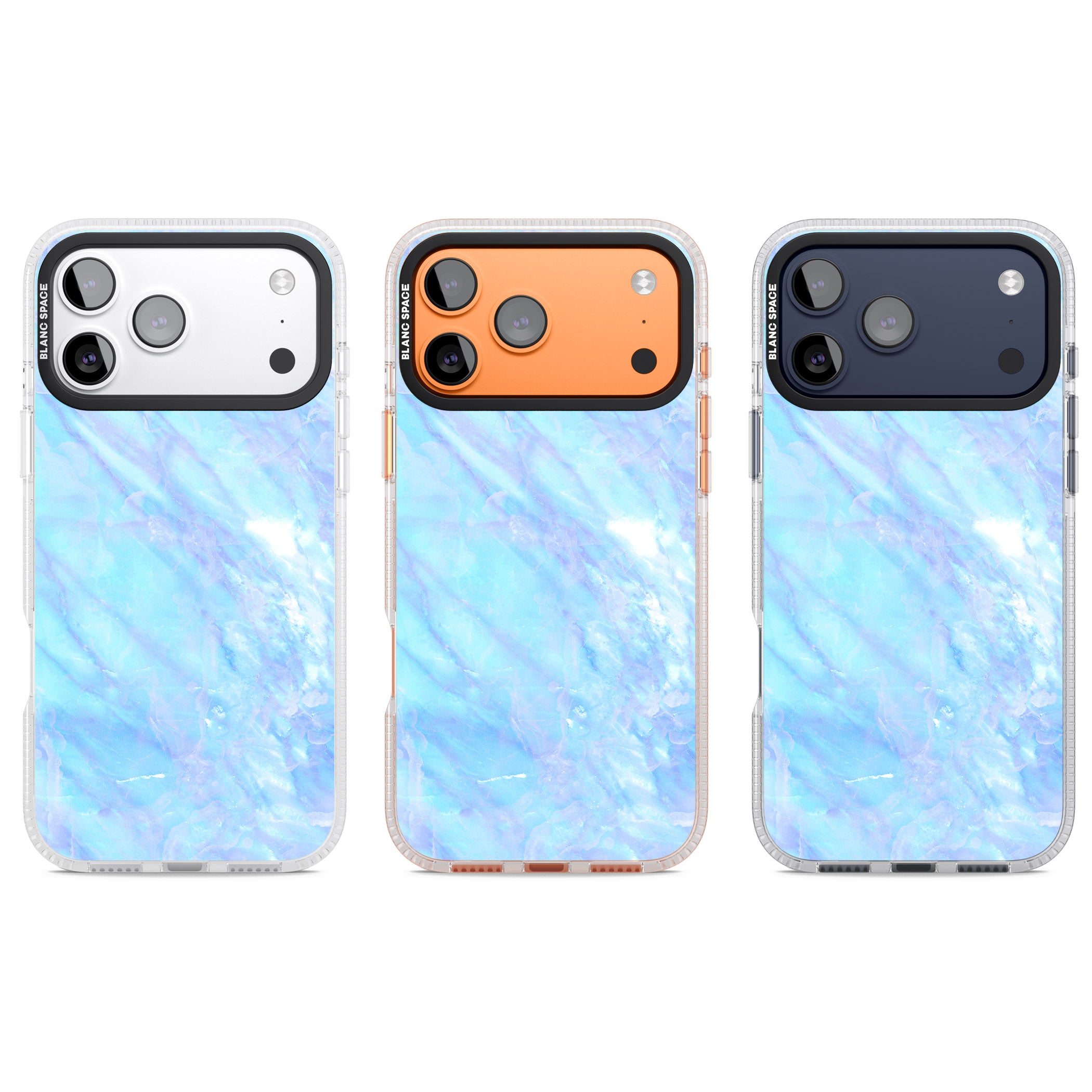 Iridescent Crystal Marble iPhone 17 Pro Impact Air Clear Phone Case APT Impact Protection