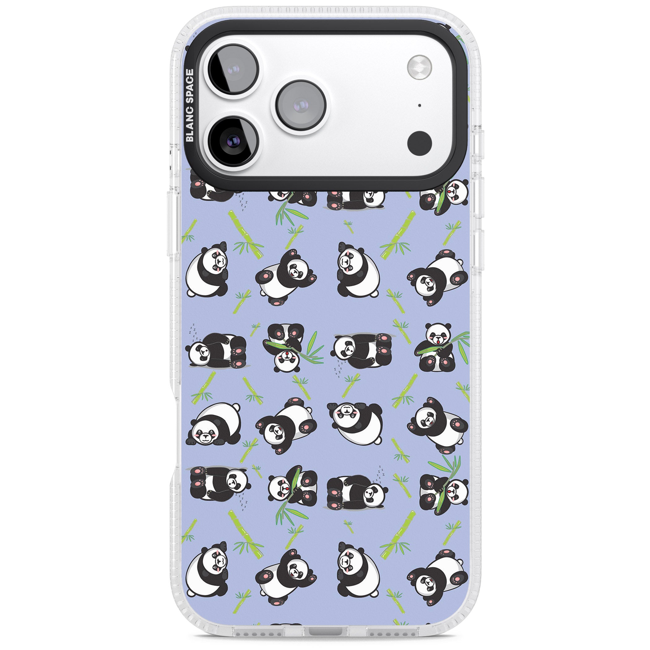 Panda Pattern iPhone 17 Pro Max Impact Air Clear Phone Case
