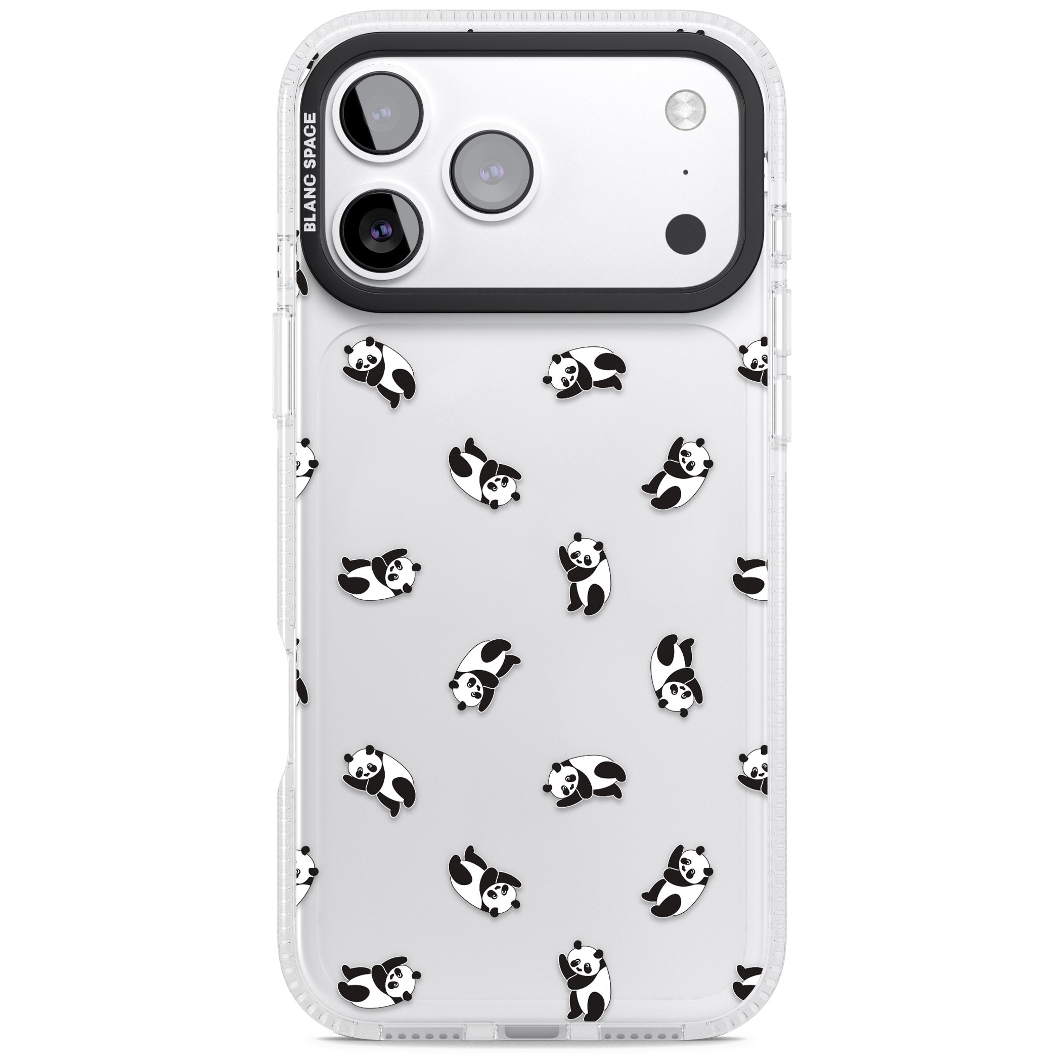 Tiny Panda Pattern iPhone 17 Pro Impact Air Clear Phone Case