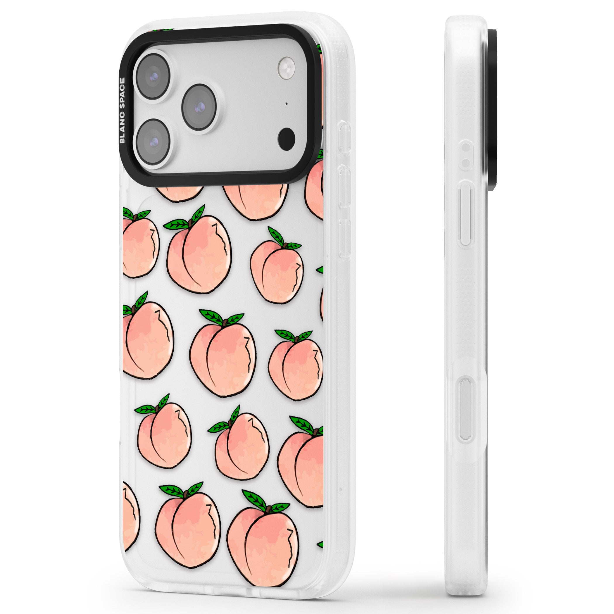 Peachy Picnic iPhone 17 Pro Impact Air Clear Phone Case Side Profile