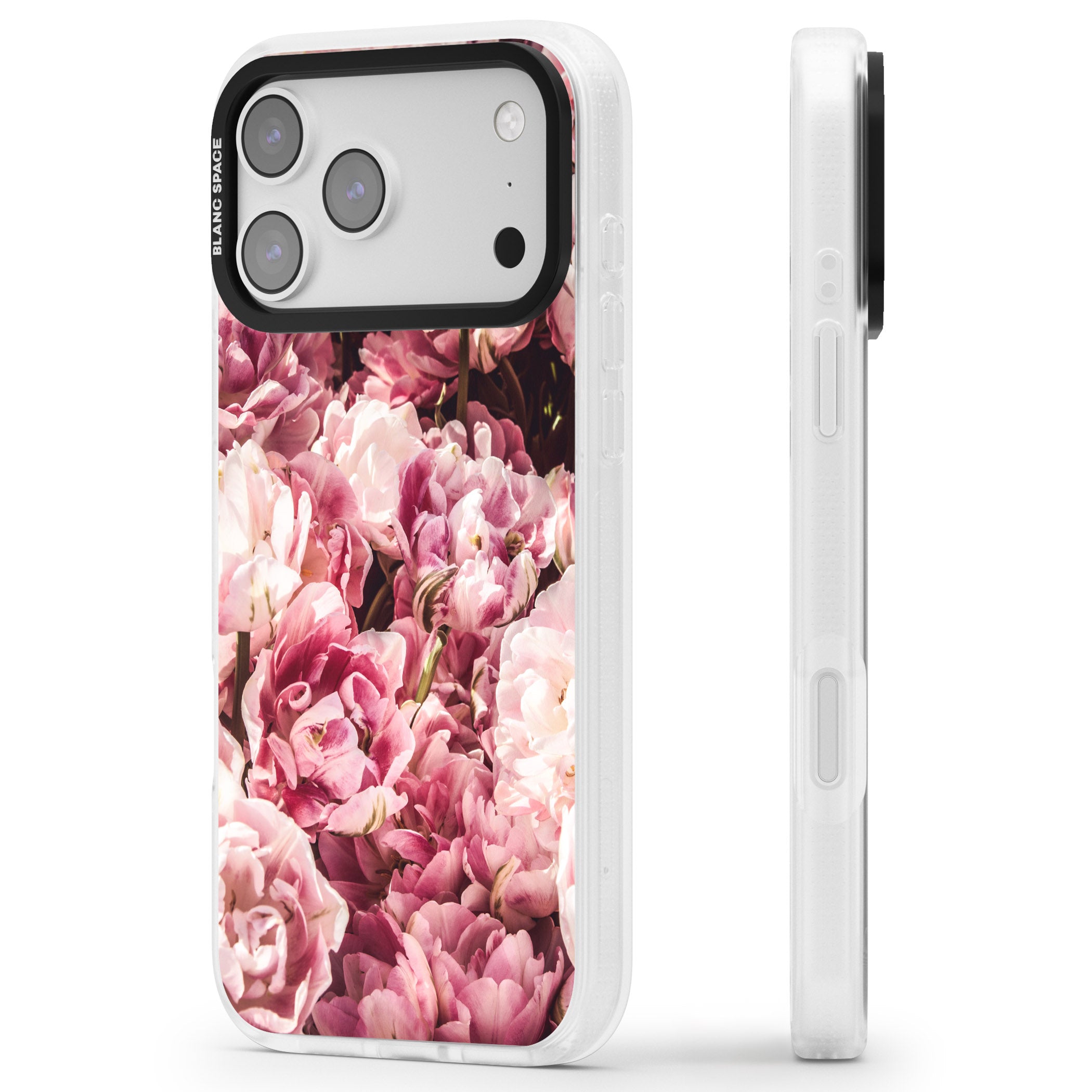 Petal Blush iPhone 17 Pro Max Impact Air Clear Phone Case Side Profile