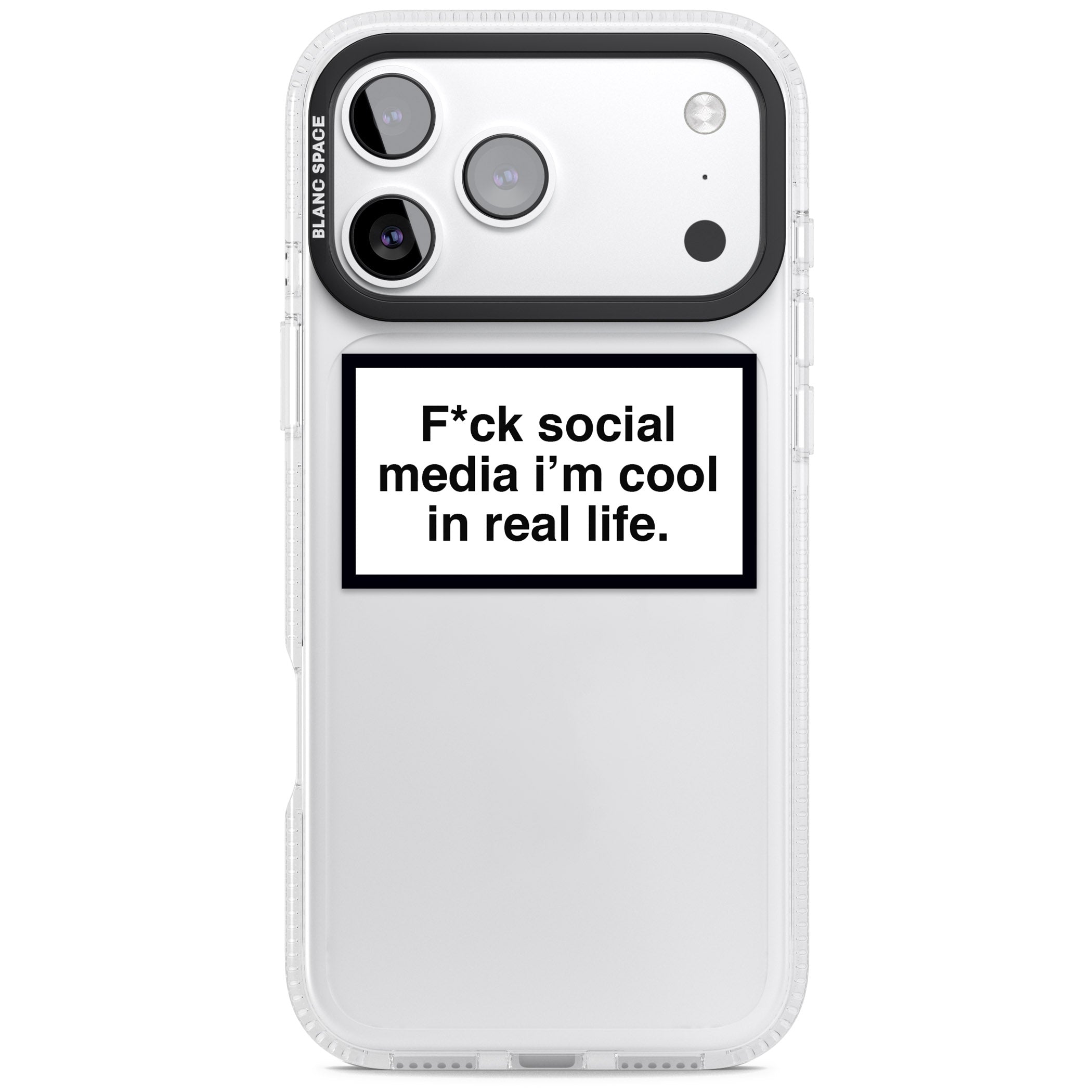 F*Ck Social Media iPhone 17 Pro Max Impact Air Clear Phone Case