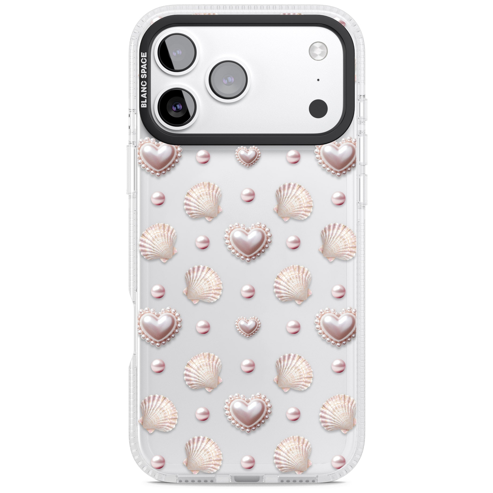 Pearl Hearts iPhone 17 Pro Impact Air Clear Phone Case