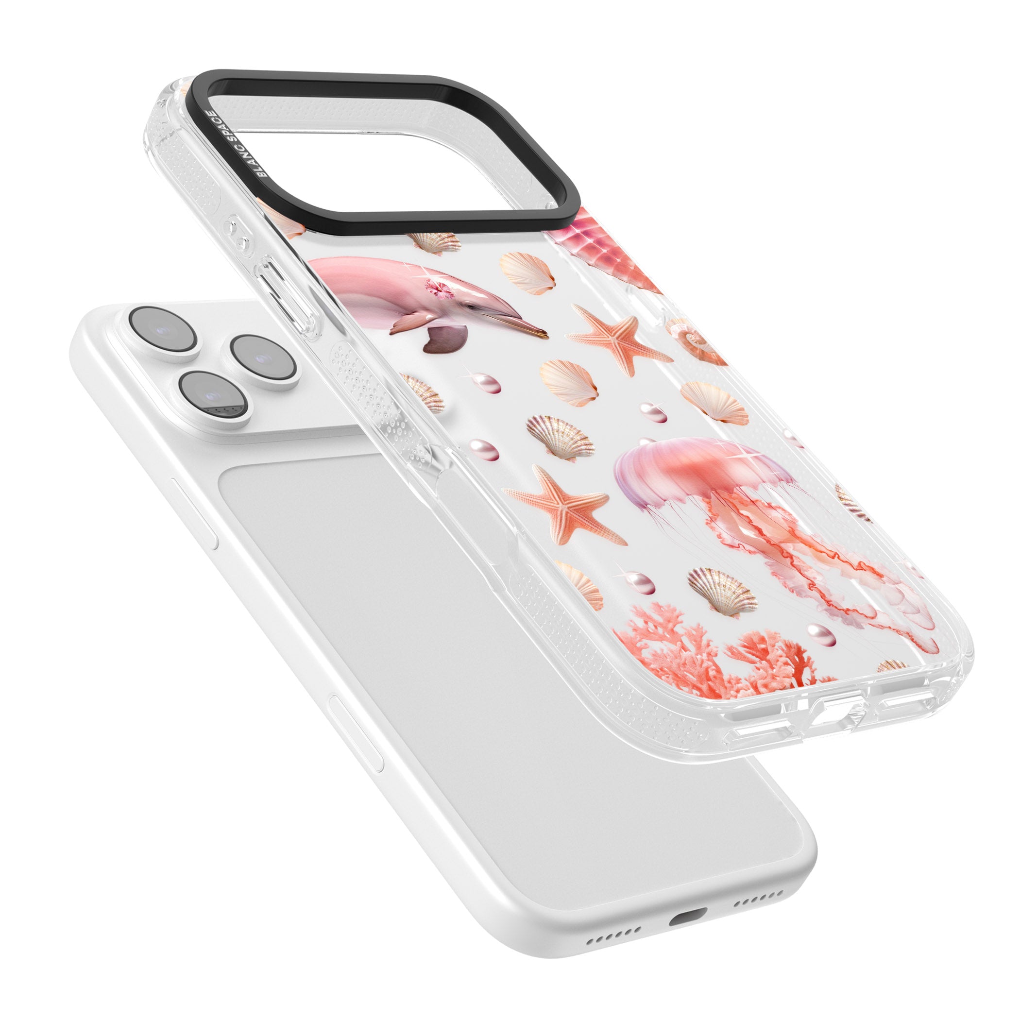 Pink Sealife iPhone 17 Pro Impact Air Clear Phone Case Colours