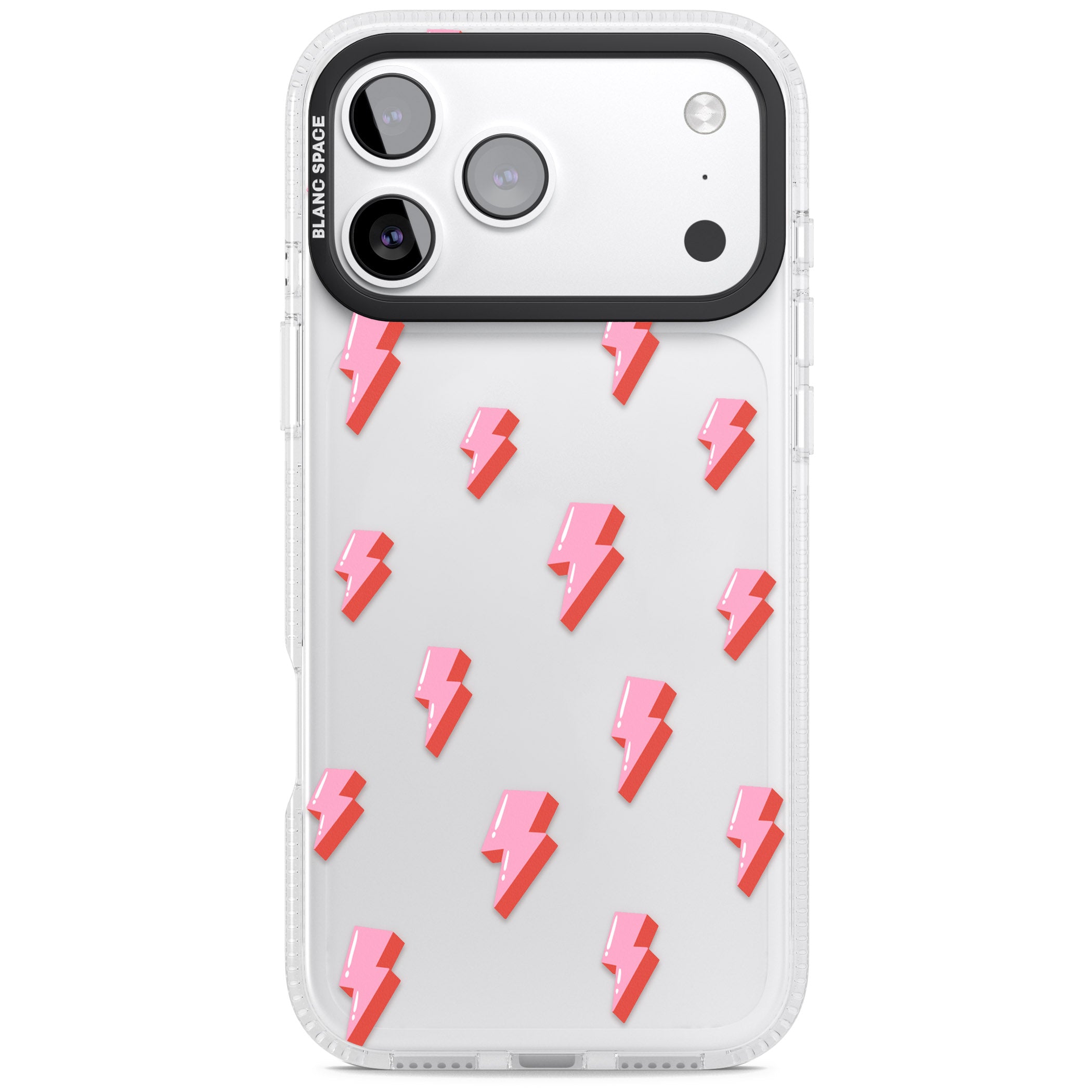 Pink Bolt Pattern iPhone 17 Pro Impact Air Clear Phone Case
