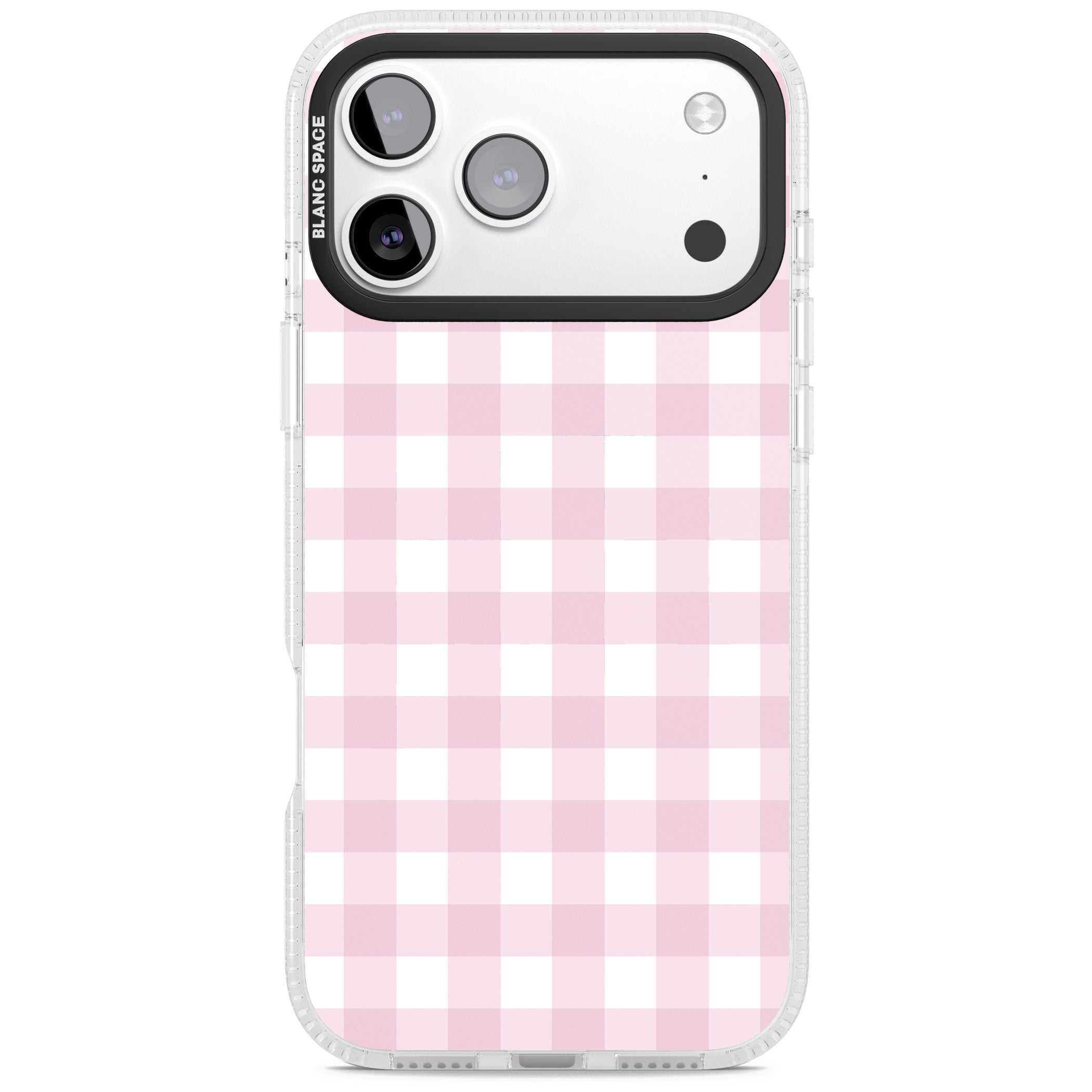 Pink Gingham Pattern iPhone 17 Pro Max Impact Air Clear Phone Case