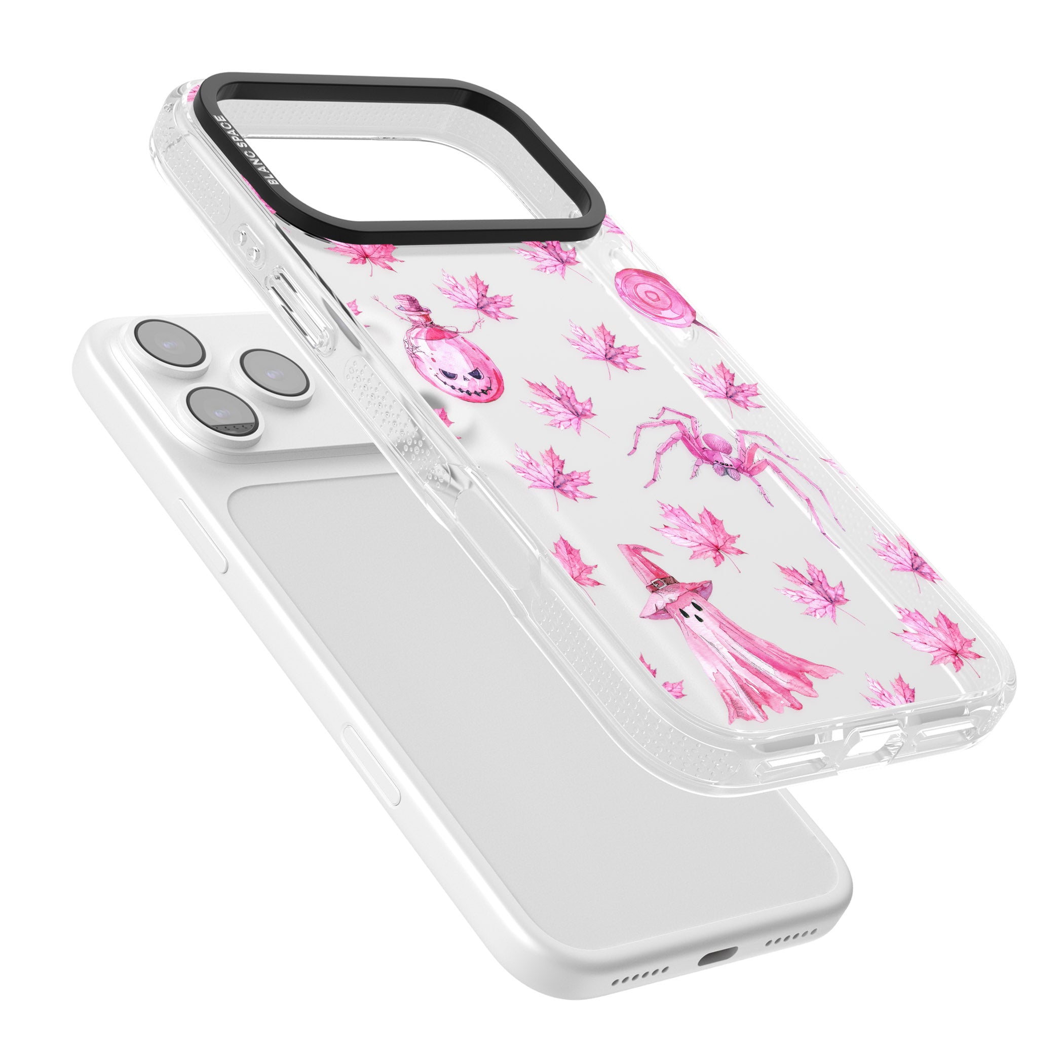 Pink Moon Maple iPhone 17 Pro Impact Air Clear Phone Case Colours