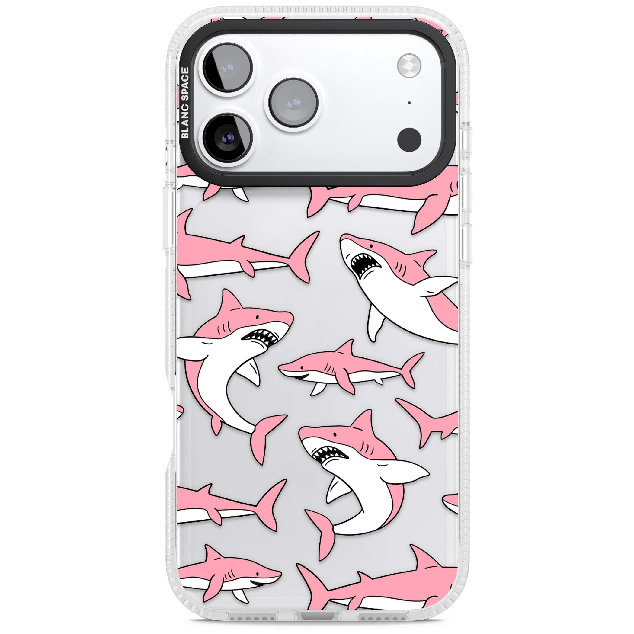 Bubblegum Sharks for her iPhone case | Clear Case Impact Air case for iPhone 17 Pro, iPhone 17 Pro Max