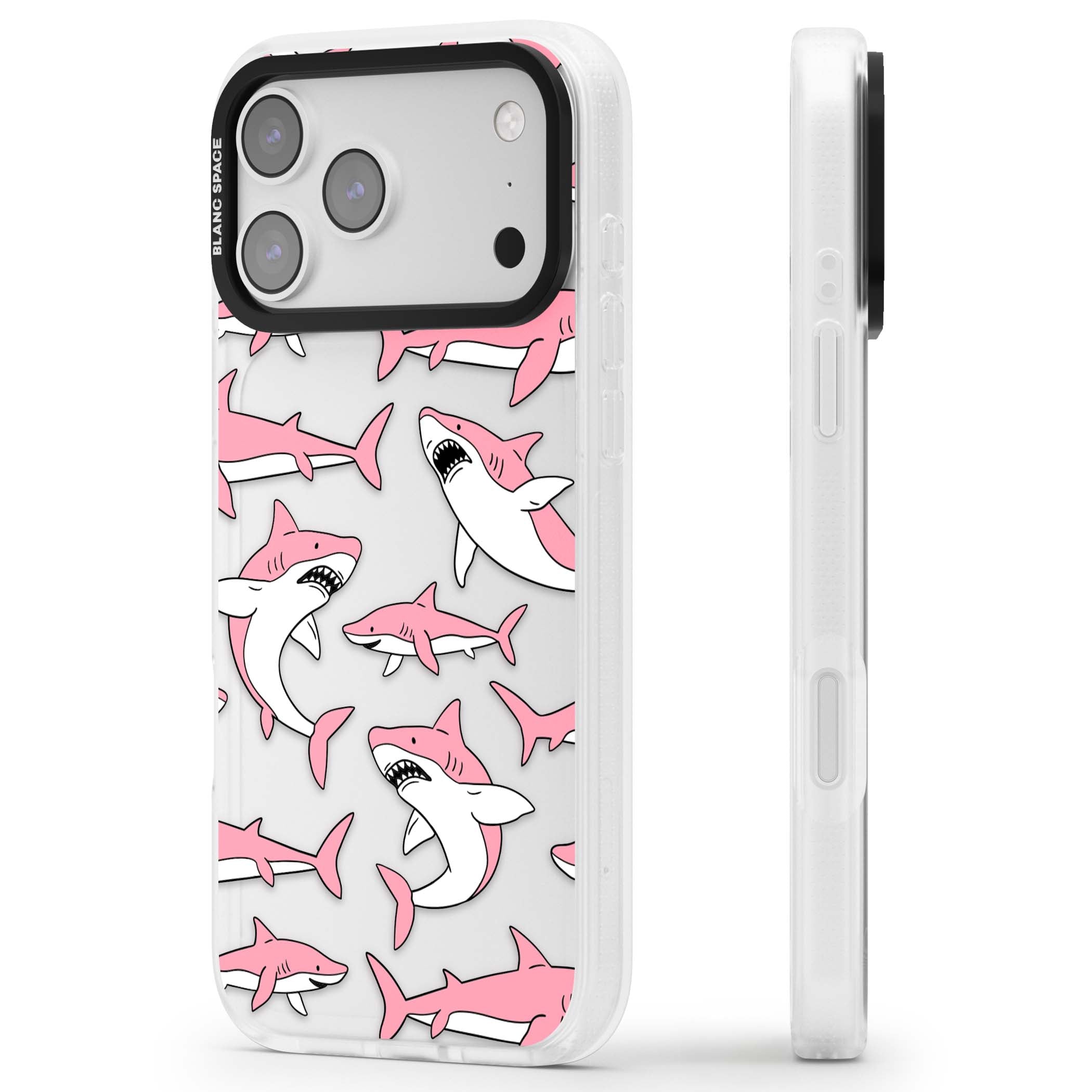 Bubblegum Sharks for her iPhone case | Clear Case Impact Air case for iPhone 17 Pro, iPhone 17 Pro Max