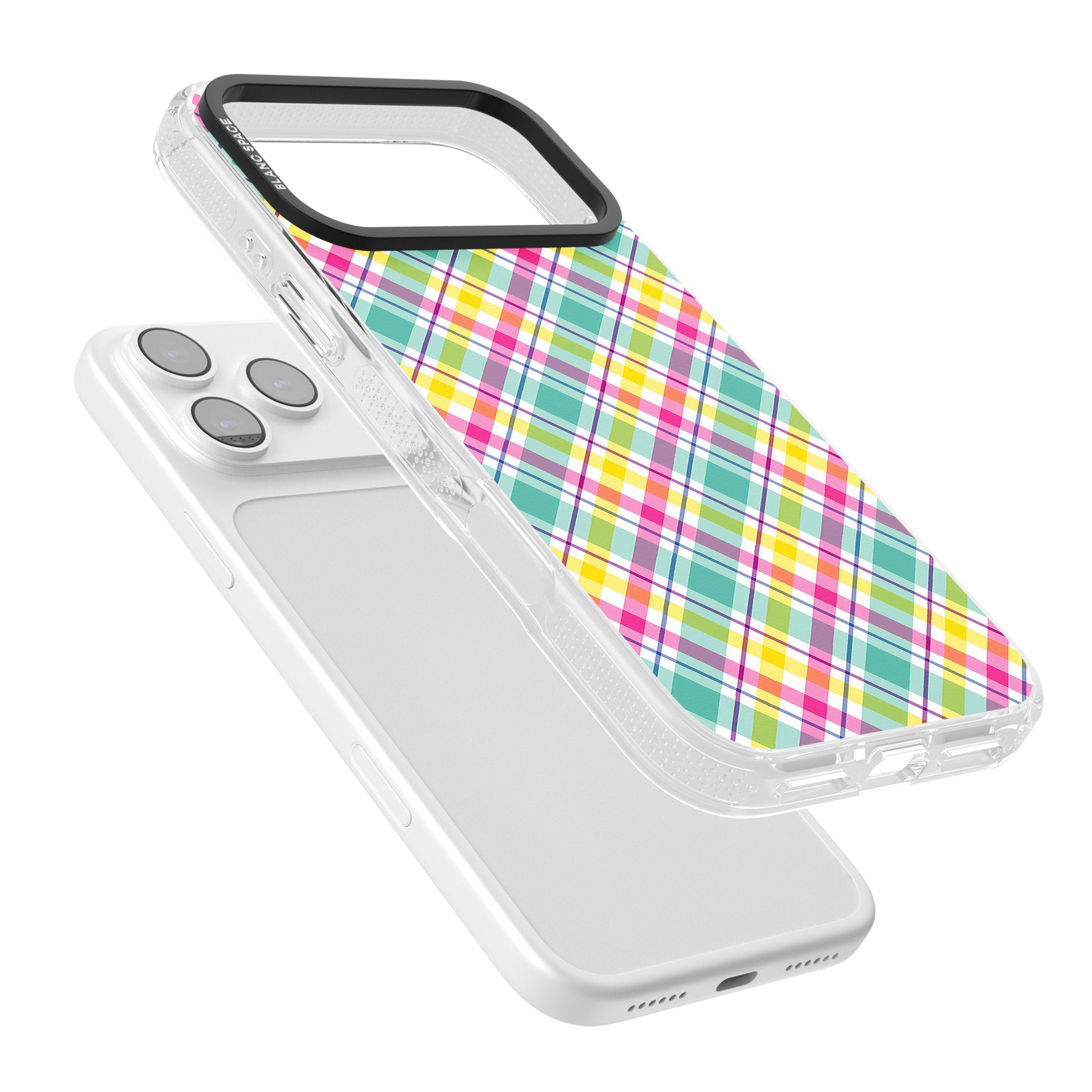 Crosshatch Plaid iPhone 17 Pro Max Impact Air Clear Phone Case Colours