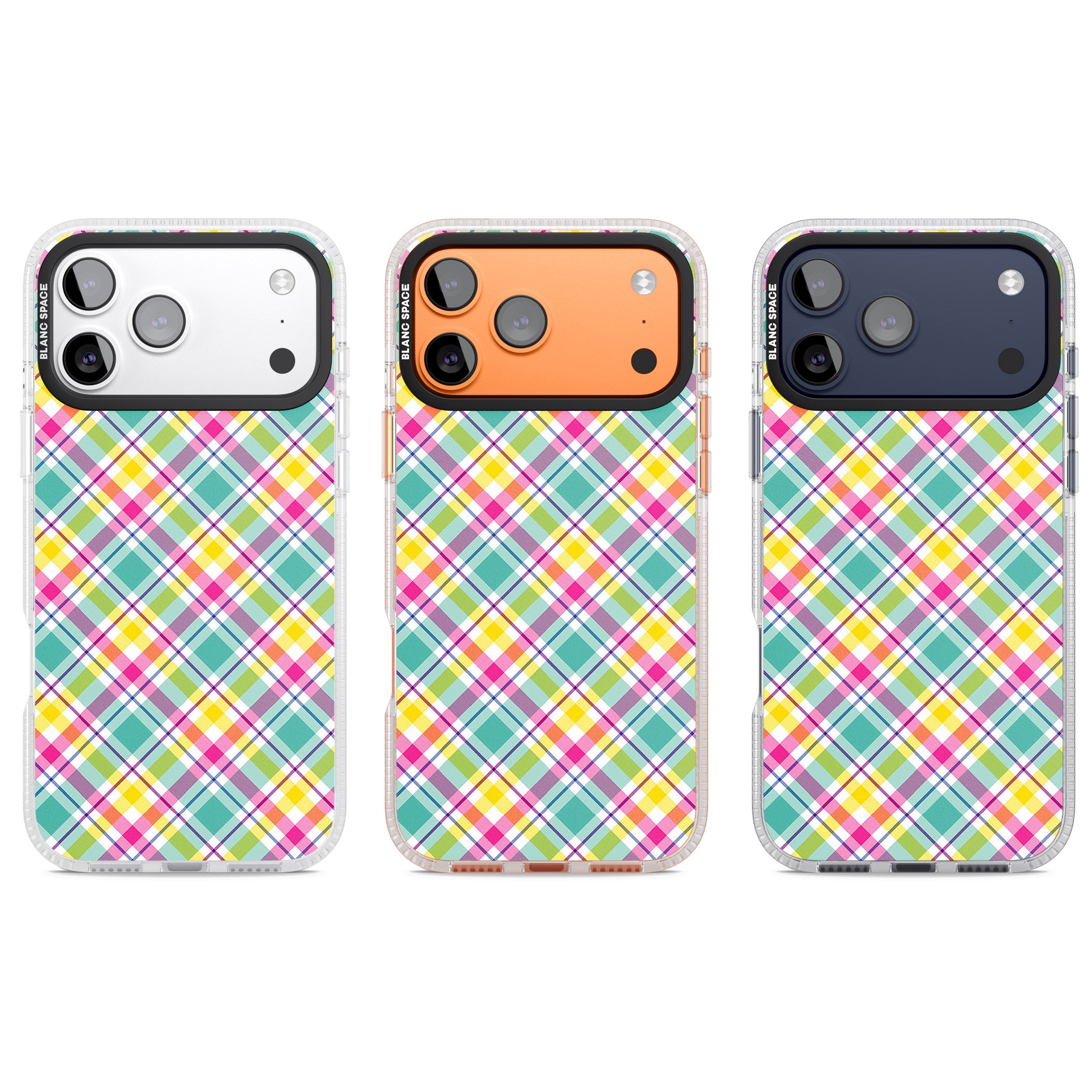 Crosshatch Plaid iPhone 17 Pro Impact Air Clear Phone Case APT Impact Protection