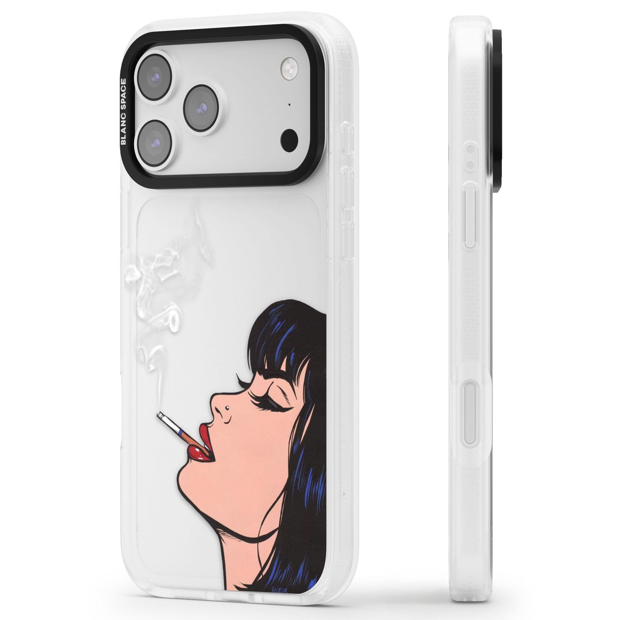 Stress Relief Pop Art iPhone 17 Pro Impact Air Clear Phone Case Side Profile