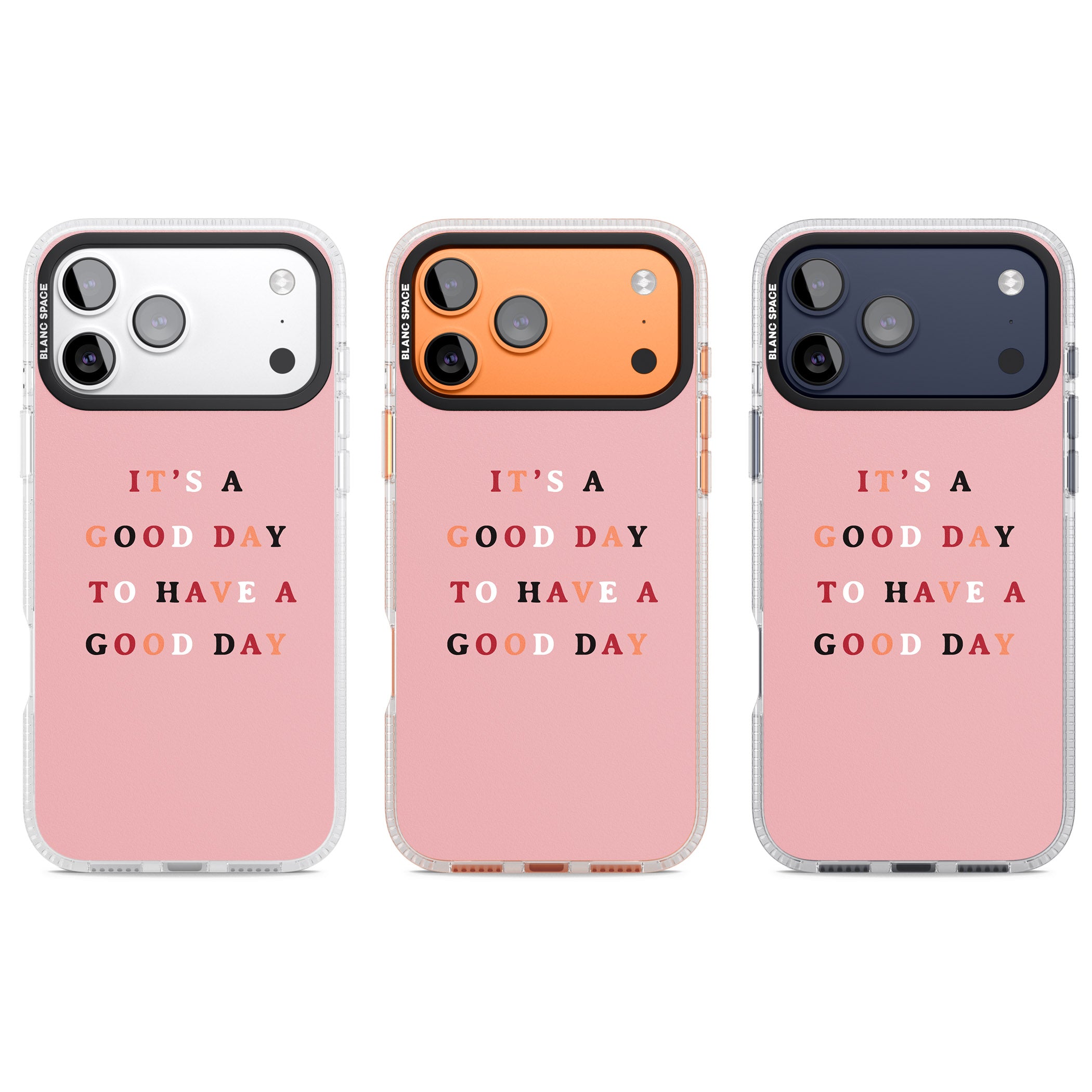Good Day Pink Quote iPhone 17 Pro Impact Air Clear Phone Case APT Impact Protection