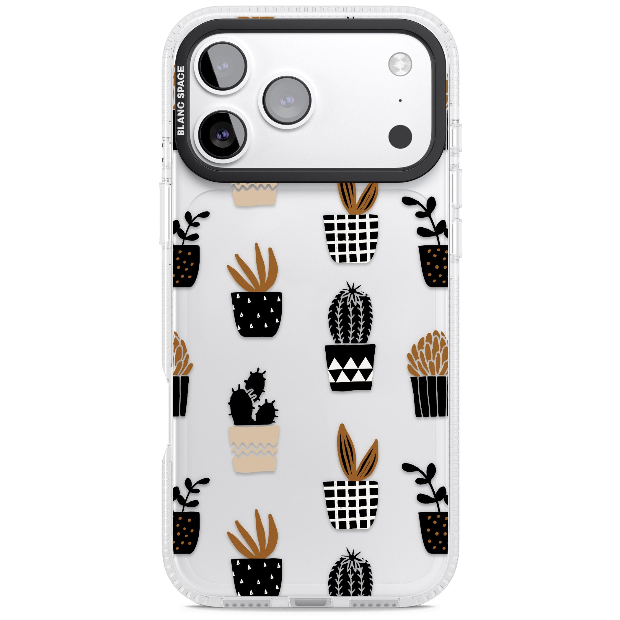 Large Mixed Plants Pattern Clear iPhone 17 Pro Impact Air Clear Phone Case