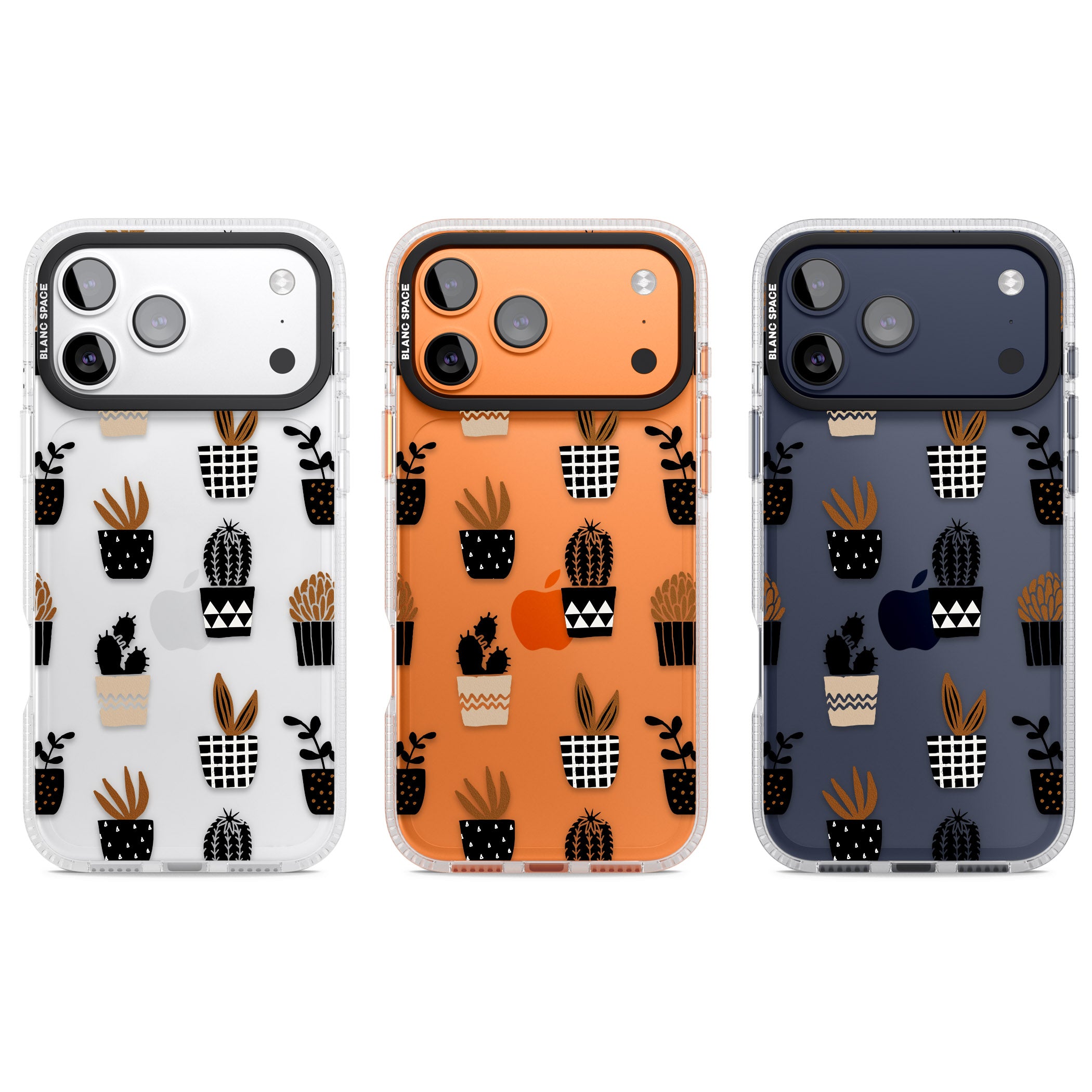 Large Mixed Plants Pattern Clear iPhone 17 Pro Impact Air Clear Phone Case APT Impact Protection