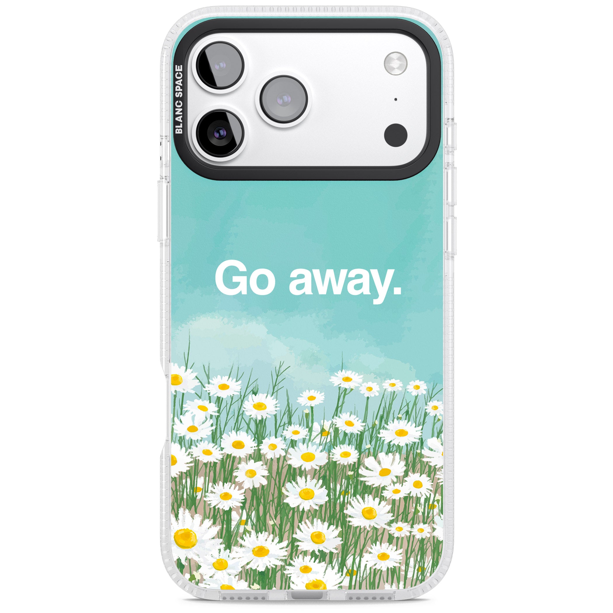 Go Away iPhone 17 Pro Max Impact Air Clear Phone Case