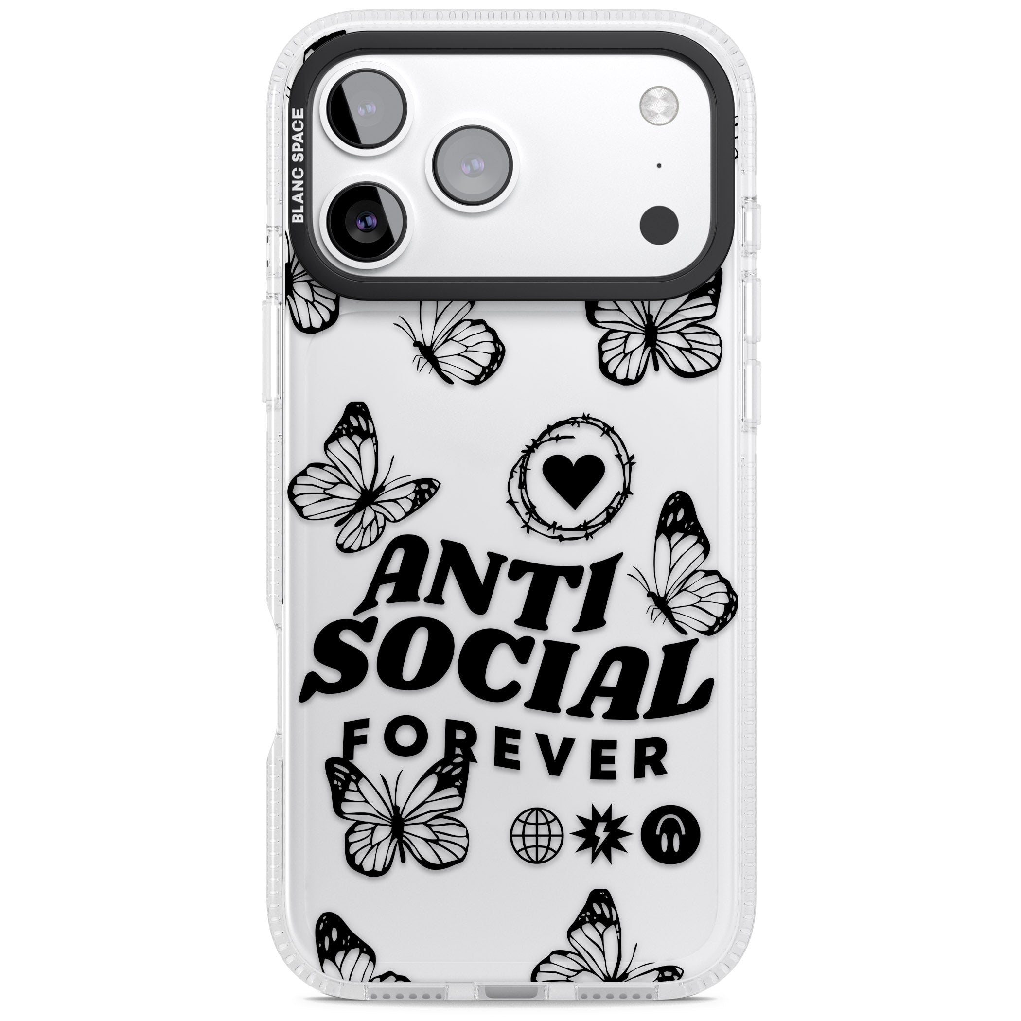 Anti Social Forever iPhone 17 Pro Max Impact Air Clear Phone Case