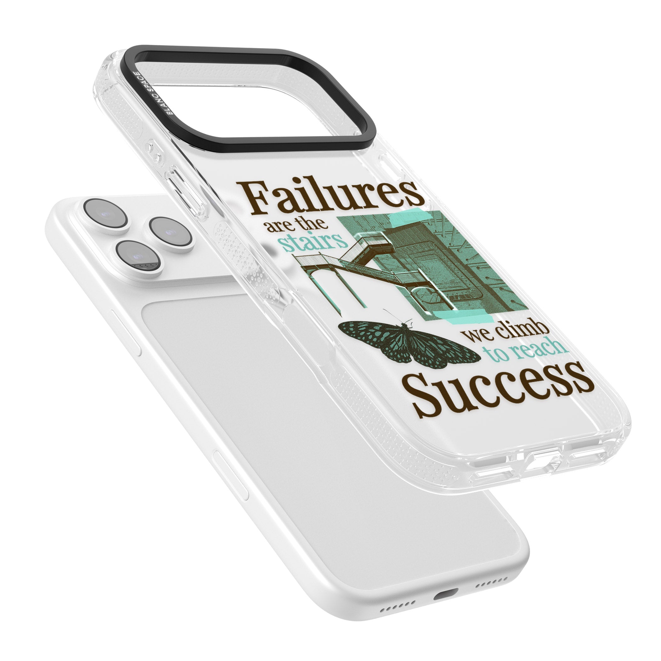 Fail To Succeed iPhone 17 Pro Impact Air Clear Phone Case Colours