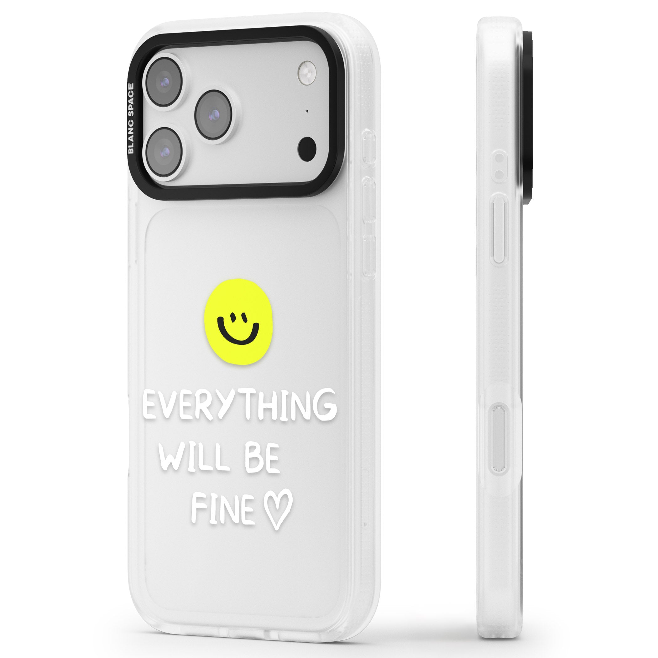 Everything Will Be Fine iPhone 17 Pro Impact Air Clear Phone Case Side Profile
