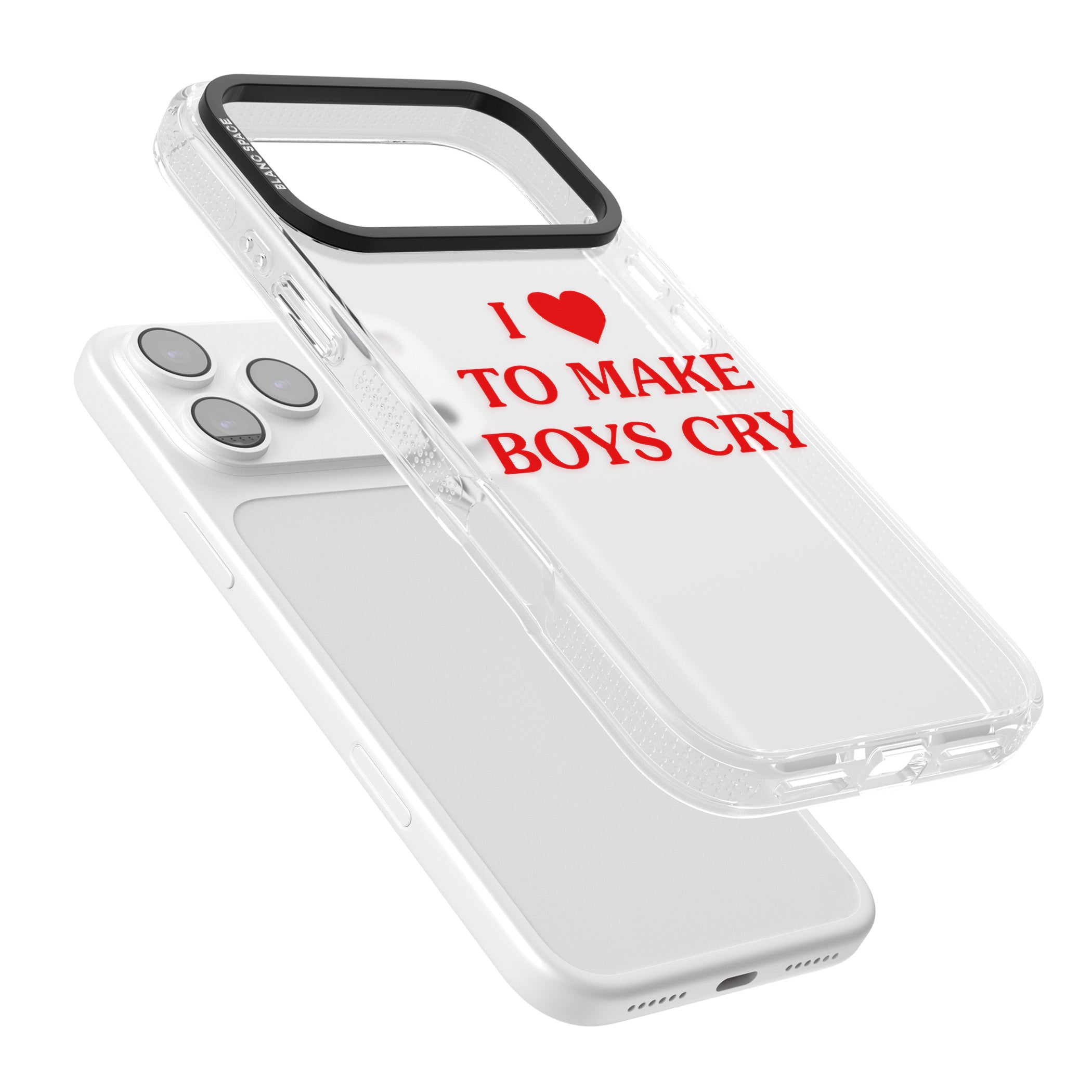 I Love To Make Boys Cry iPhone 17 Pro Impact Air Clear Phone Case Colours