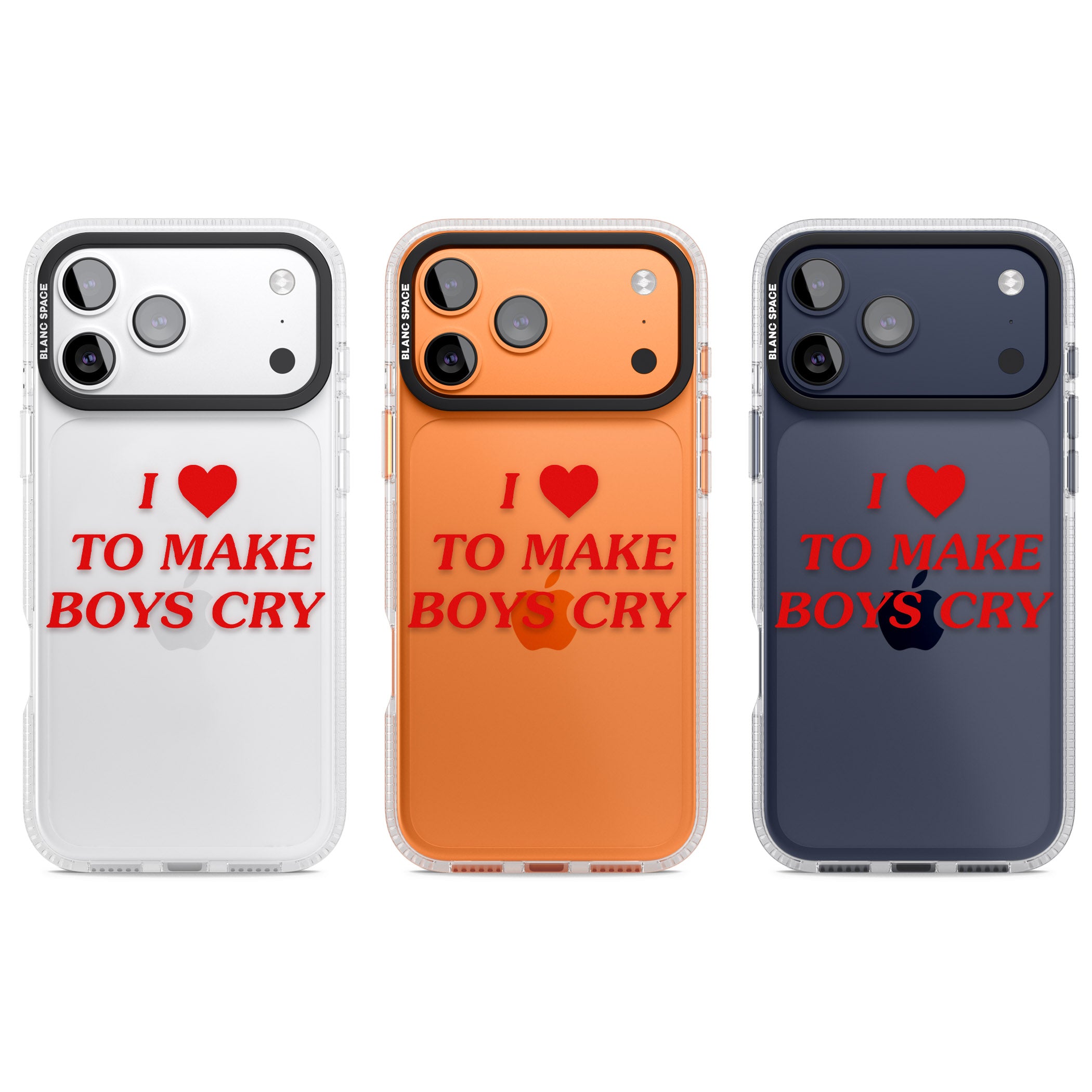 I Love To Make Boys Cry iPhone 17 Pro Impact Air Clear Phone Case APT Impact Protection