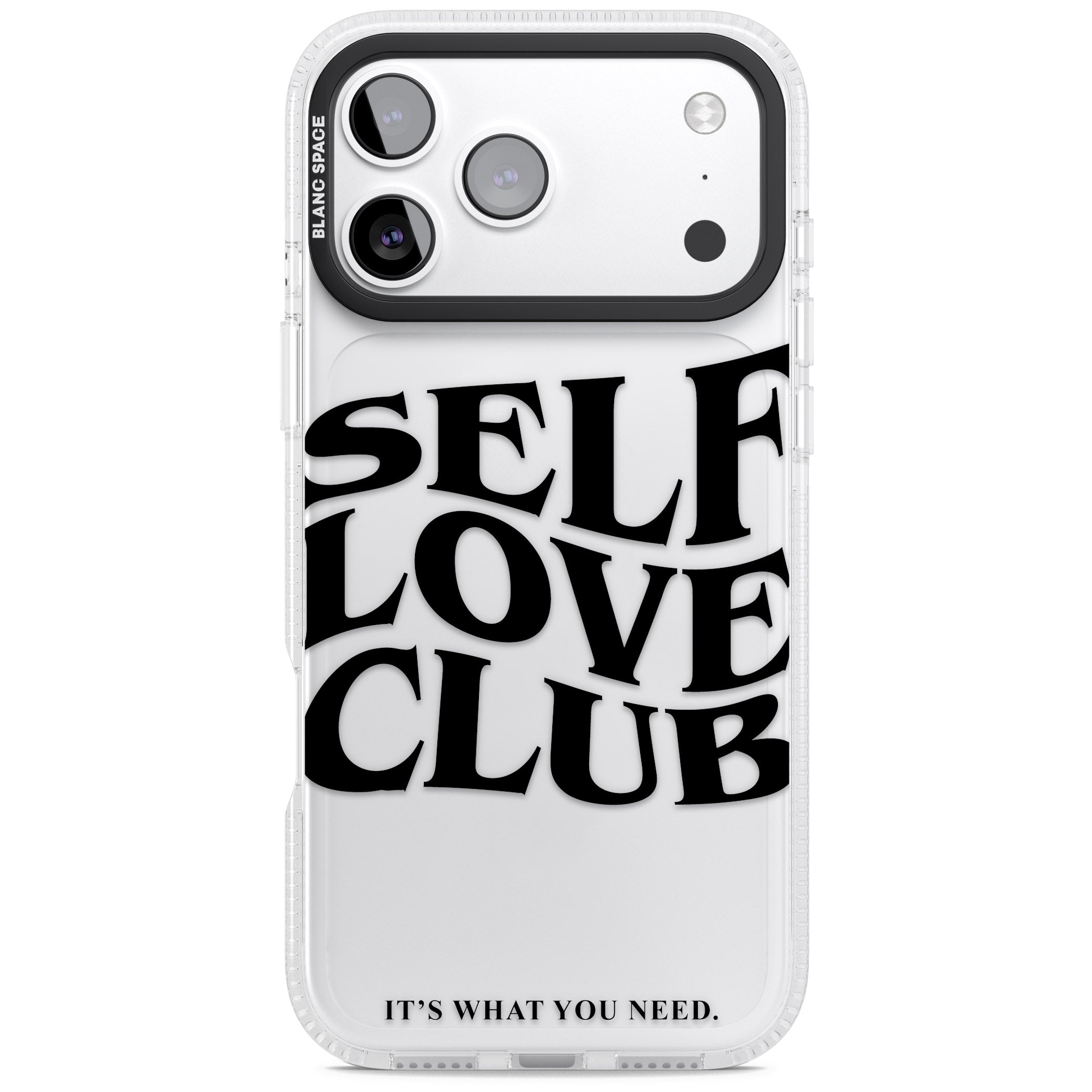 Self Love Club Black iPhone 17 Pro Max Impact Air Clear Phone Case