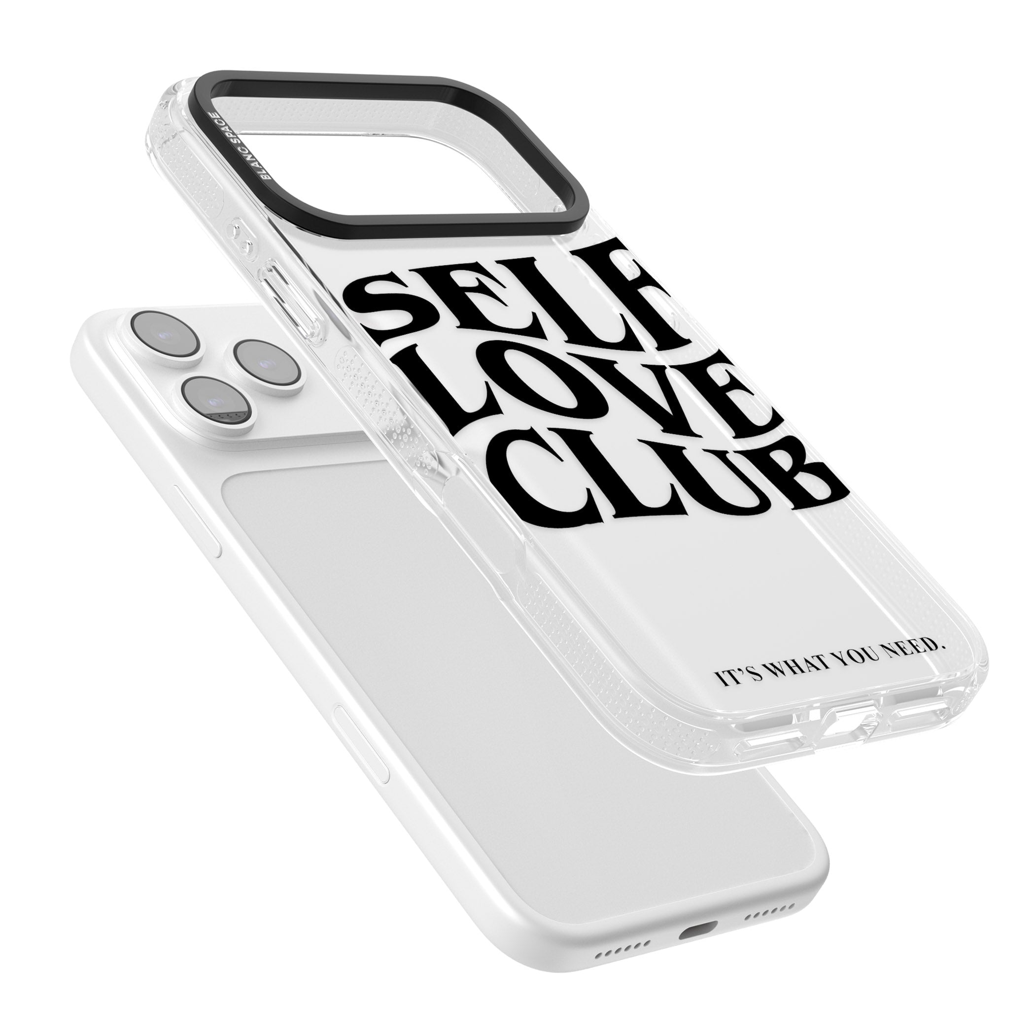 Self Love Club Black iPhone 17 Pro Max Impact Air Clear Phone Case Colours