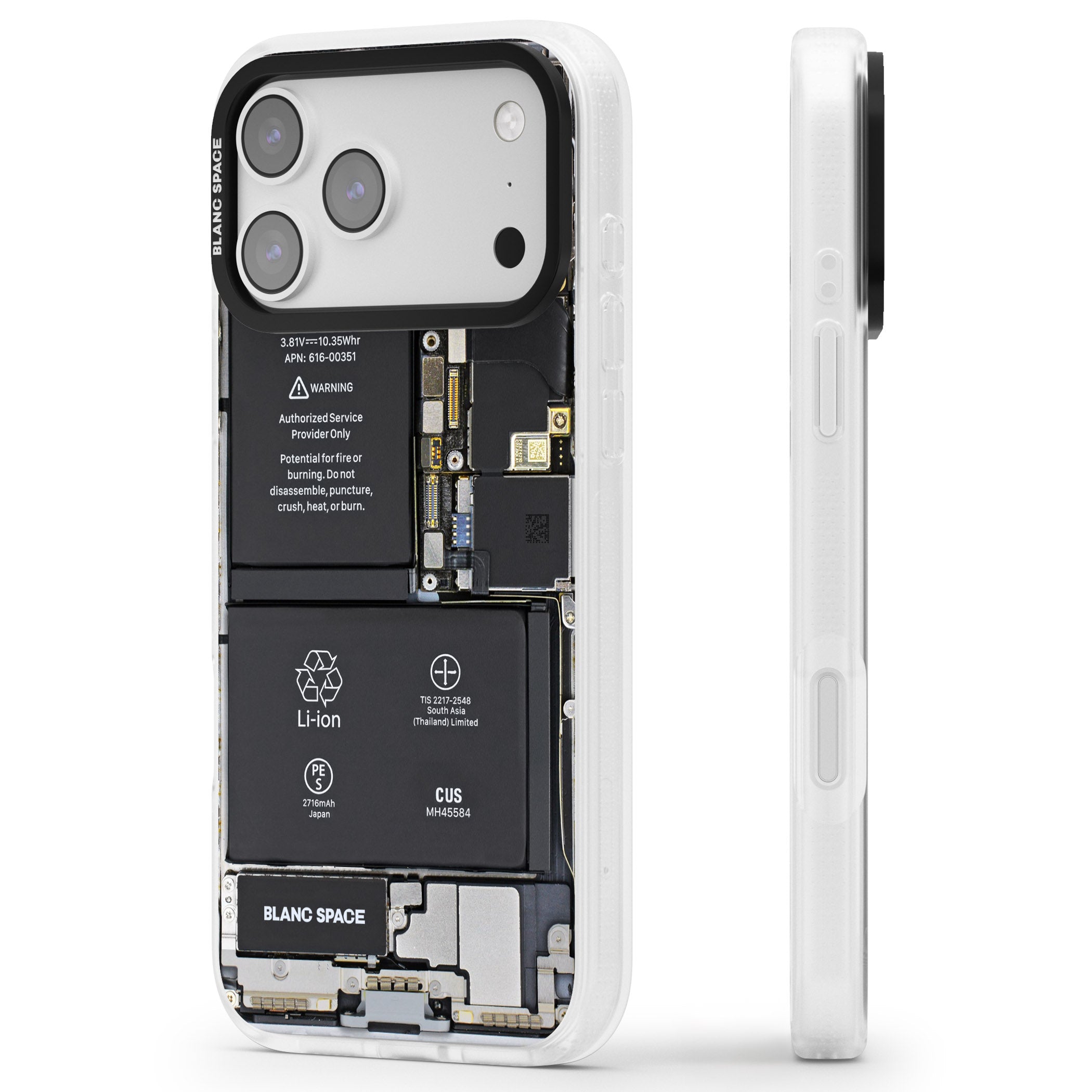 Circuit Board Standard iPhone 17 Pro Max Impact Air Clear Phone Case Side Profile