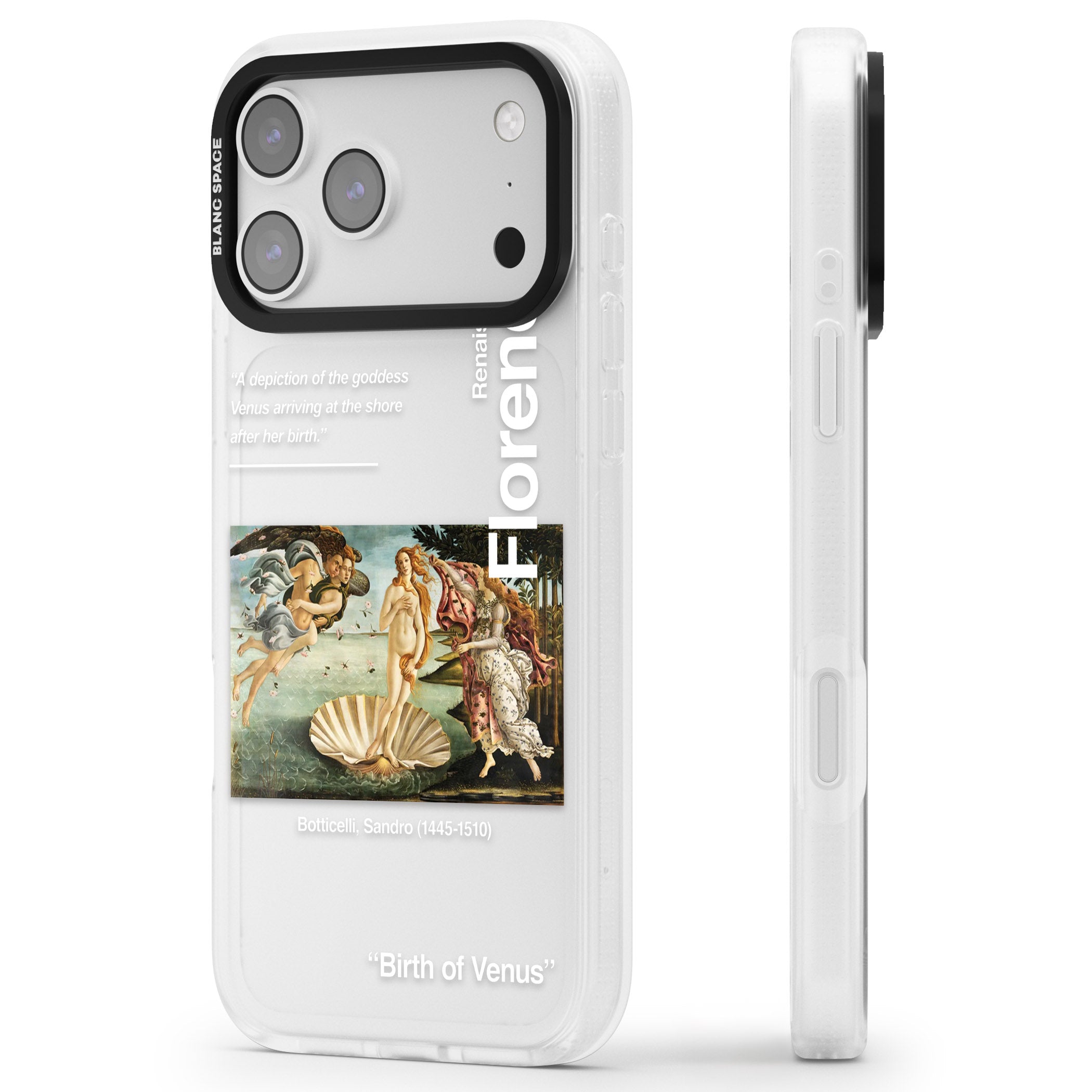 Birth Of Venus iPhone 17 Pro Impact Air Clear Phone Case Side Profile