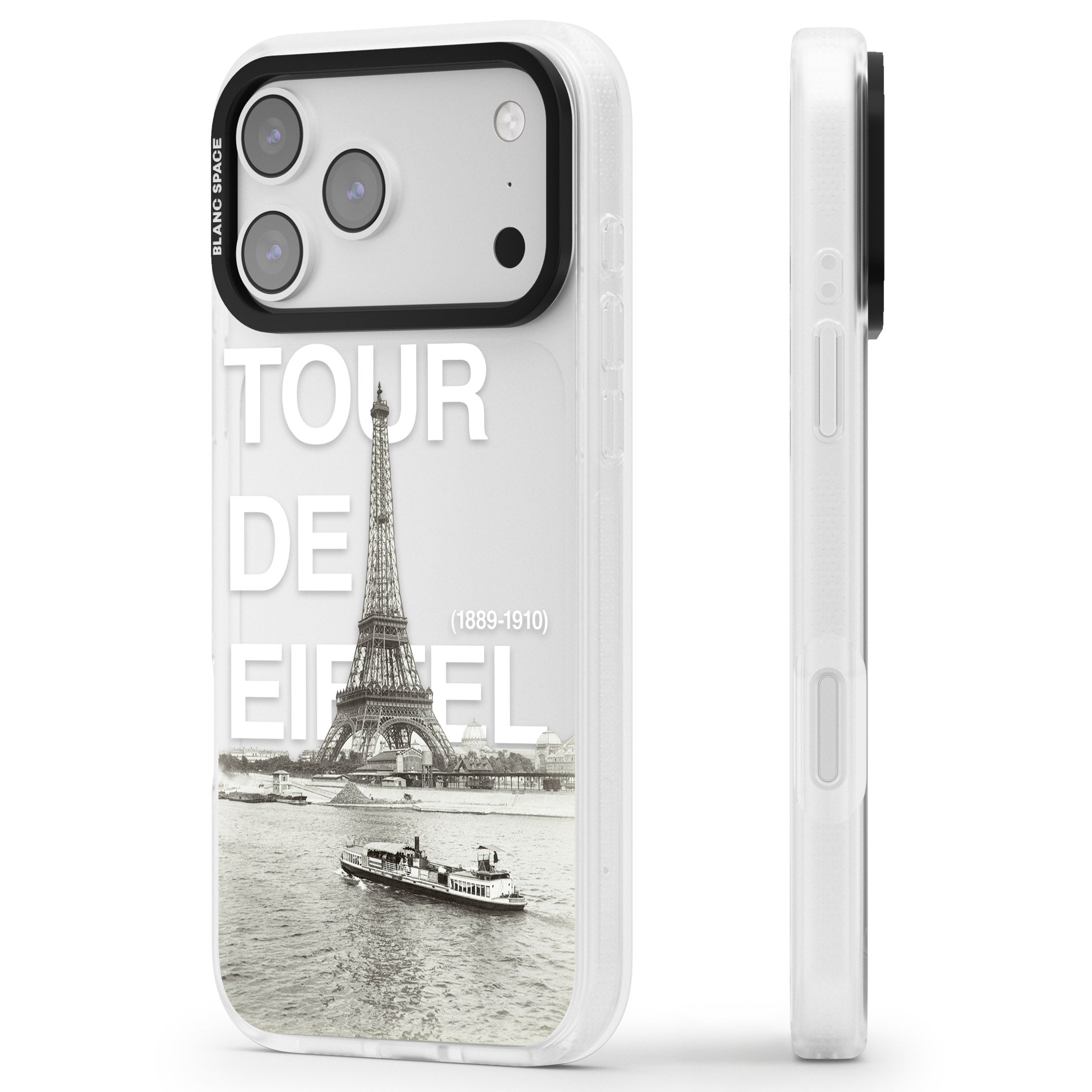 Tour De Eiffel iPhone 17 Pro Max Impact Air Clear Phone Case Side Profile