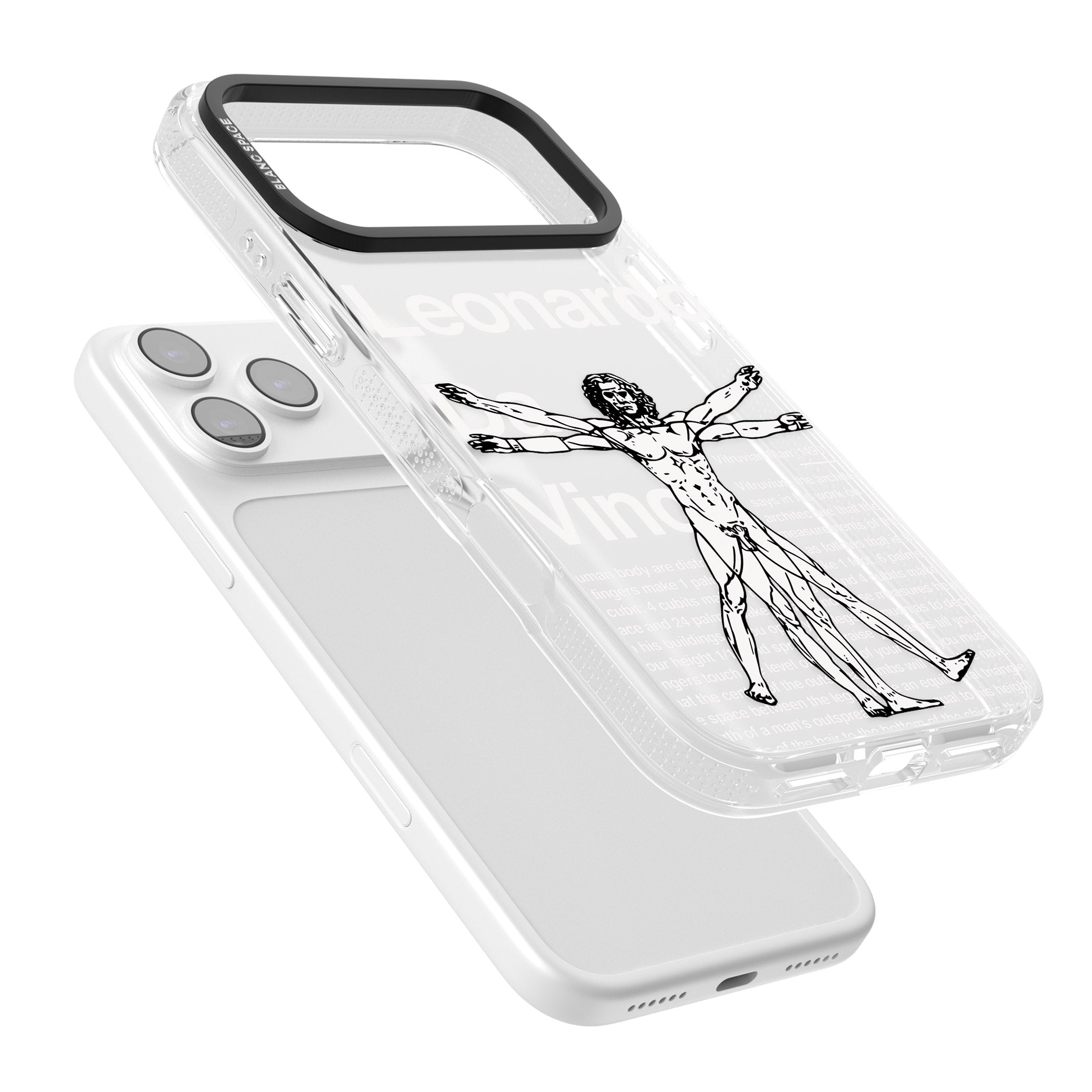 Vitruvian Man iPhone 17 Pro Max Impact Air Clear Phone Case Colours