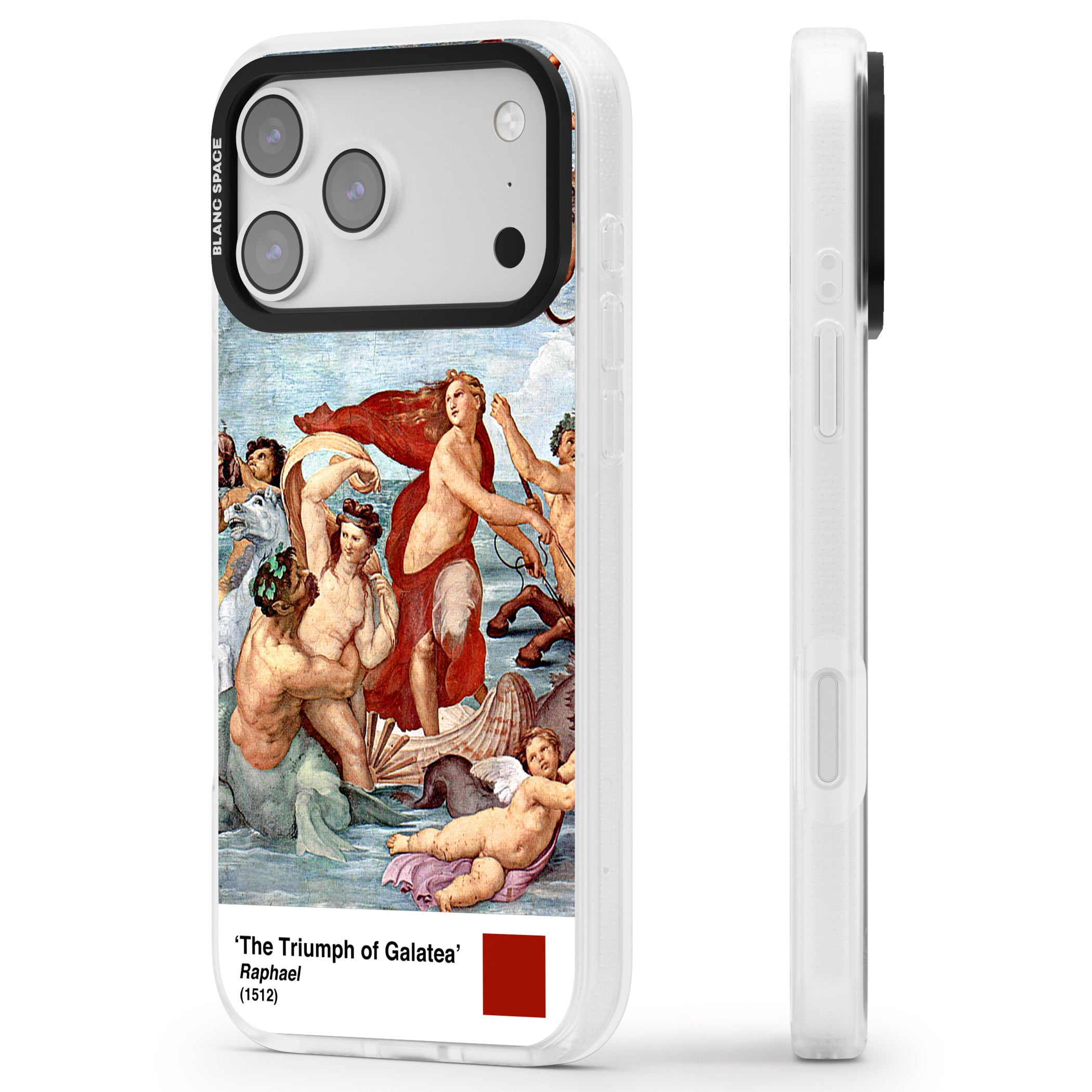 The Triumph Of Galatea iPhone 17 Pro Impact Air Clear Phone Case Side Profile