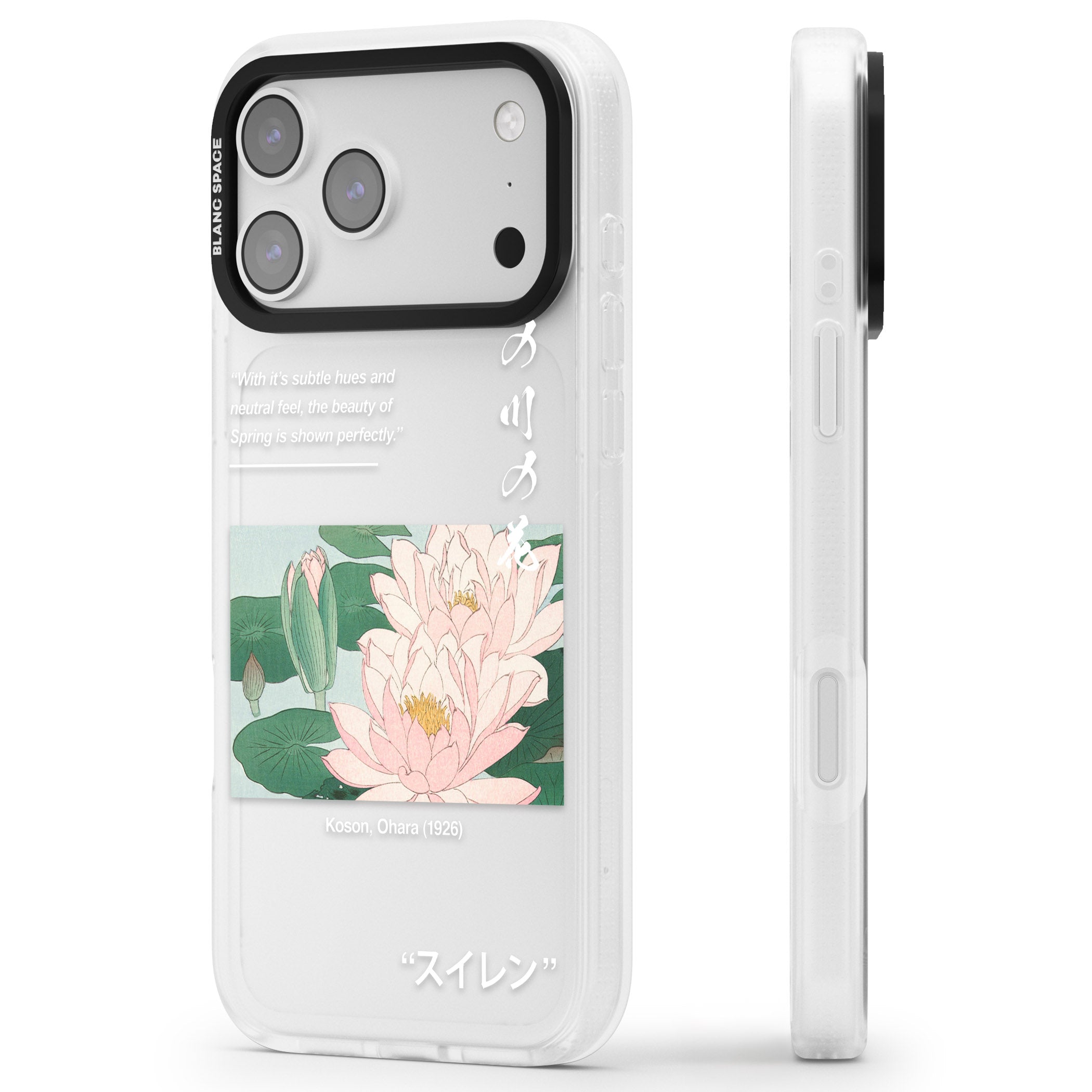 Water Lily iPhone 17 Pro Max Impact Air Clear Phone Case Side Profile