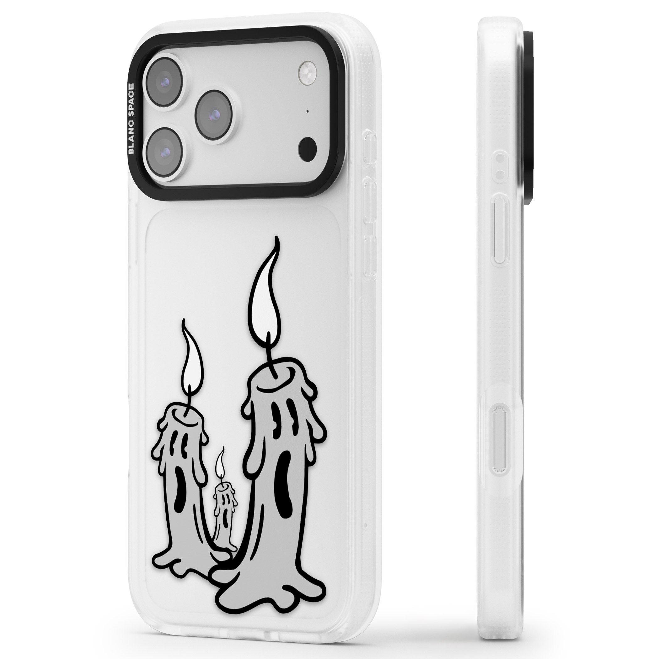 Candle Lit iPhone 17 Pro Impact Air Clear Phone Case Side Profile