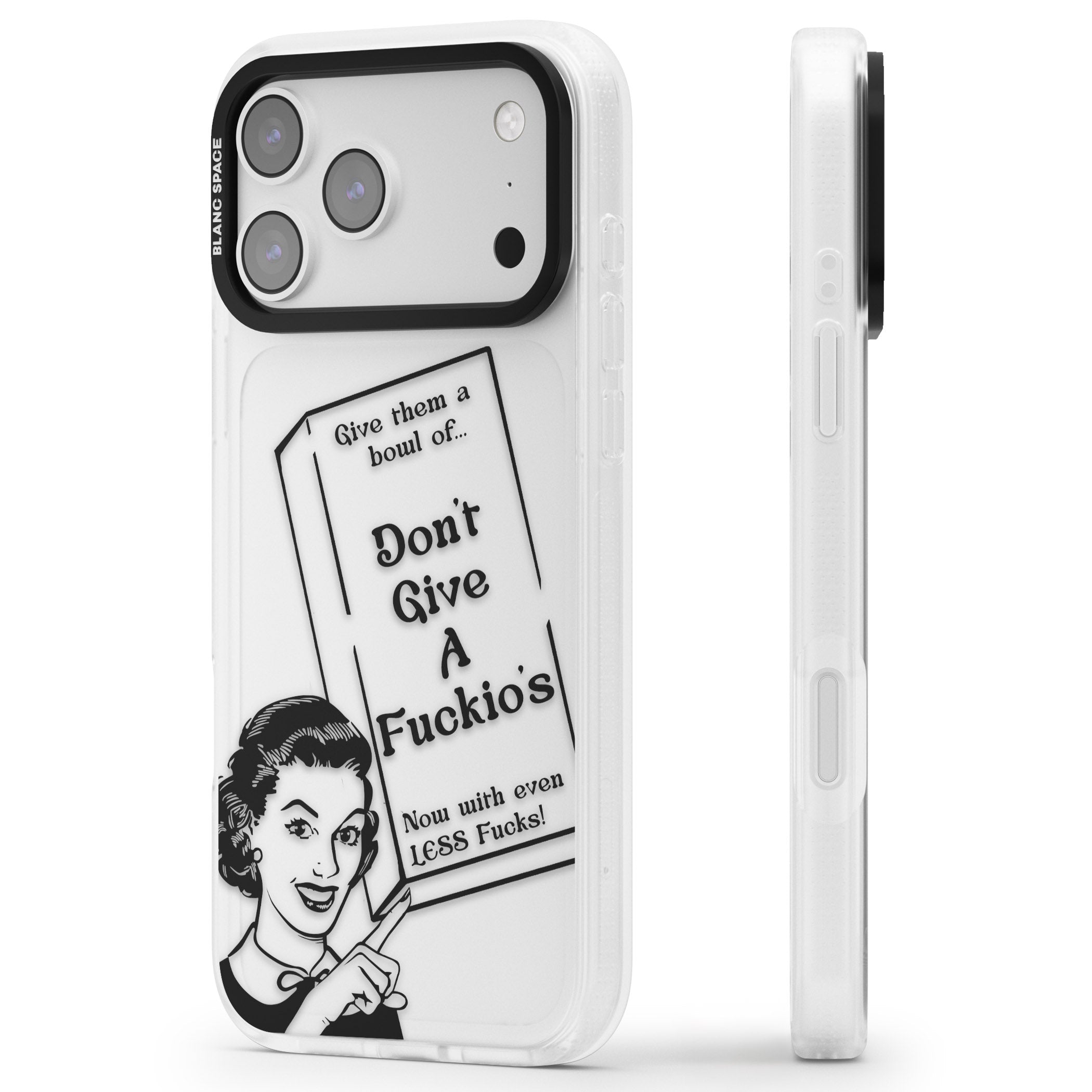 Dont Give A F Ckios Cereal iPhone 17 Pro Max Impact Air Clear Phone Case Side Profile