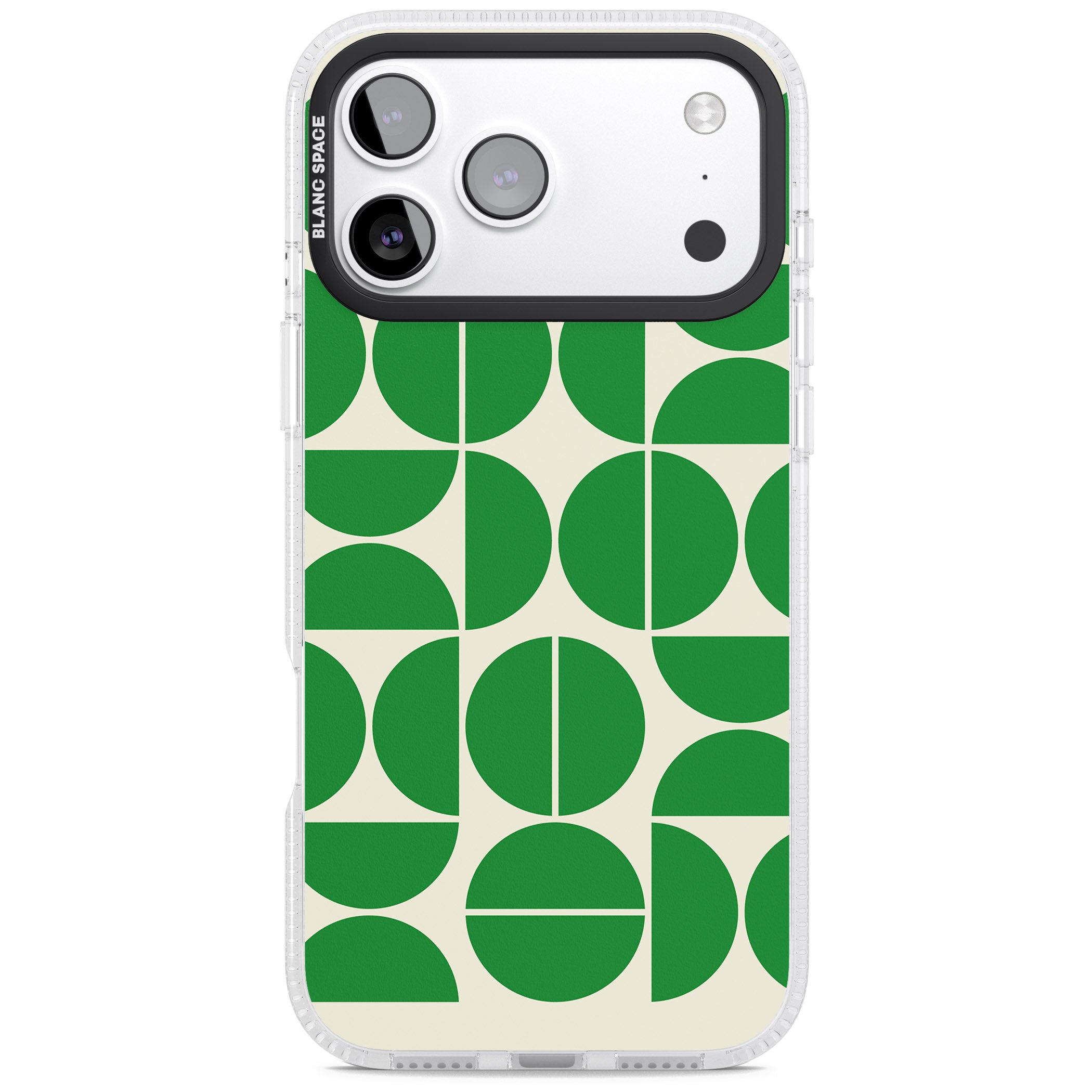 Retro Green Circles iPhone 17 Pro Max Impact Air Clear Phone Case