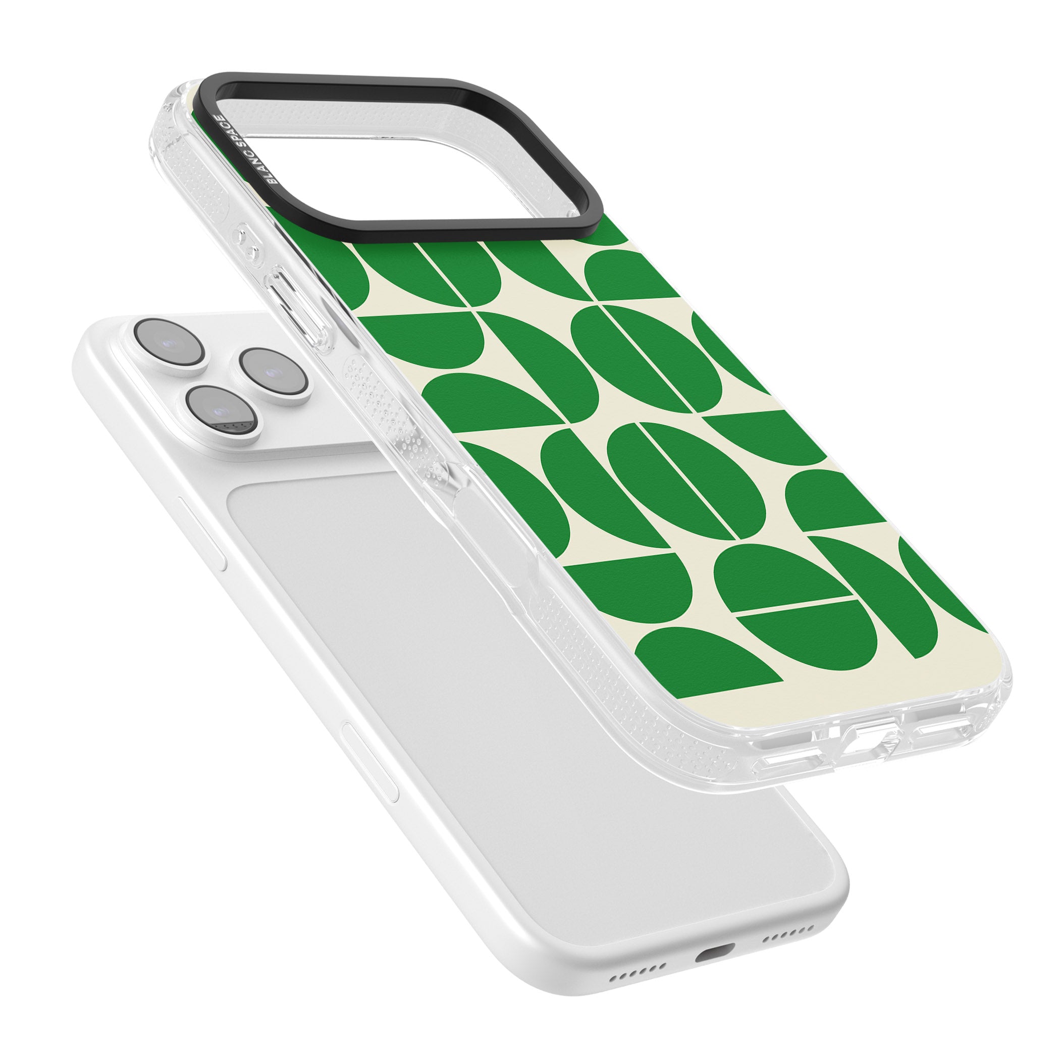 Retro Green Circles iPhone 17 Pro Impact Air Clear Phone Case Colours