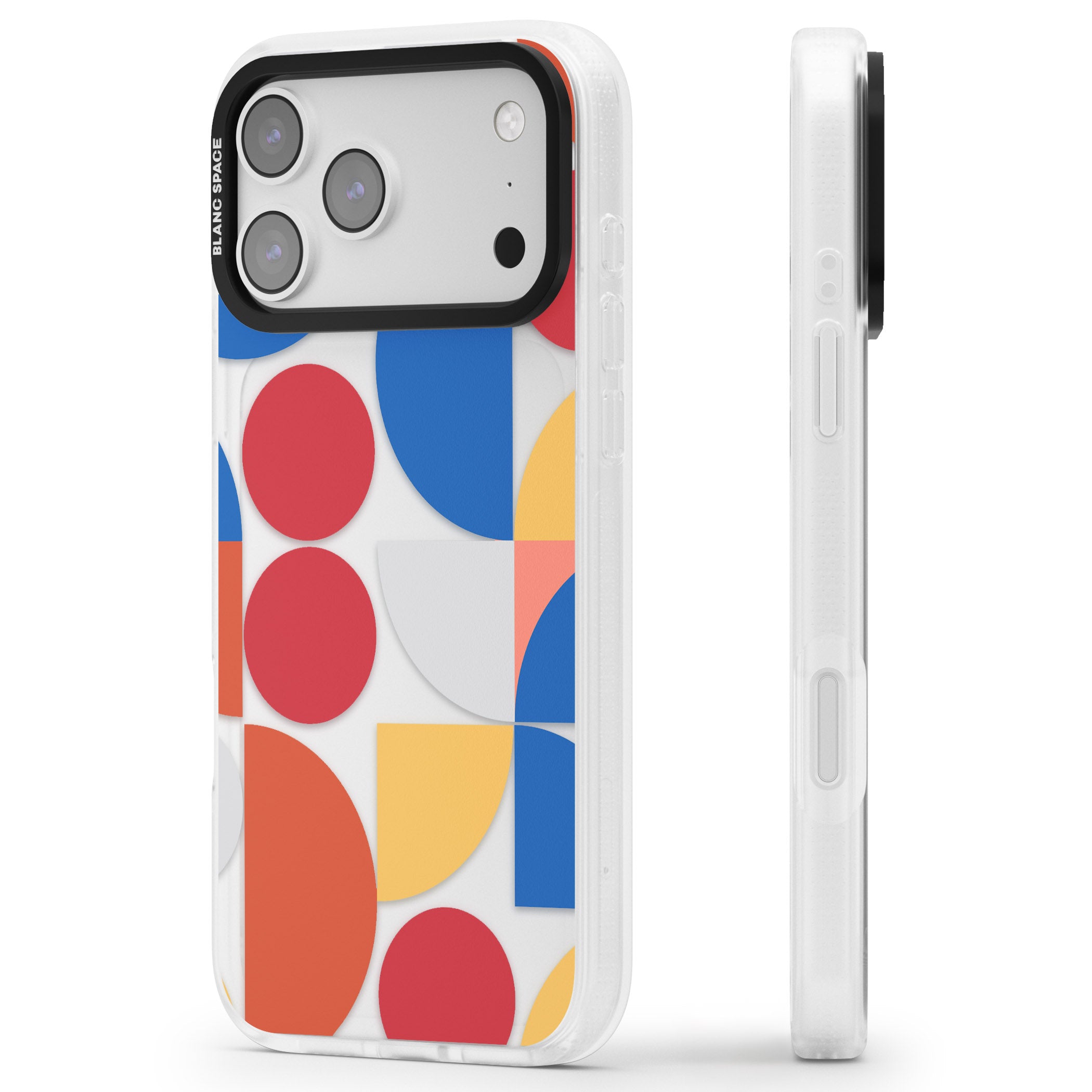 Abstract Colorful Geometric iPhone 17 Pro Max Impact Air Clear Phone Case Side Profile