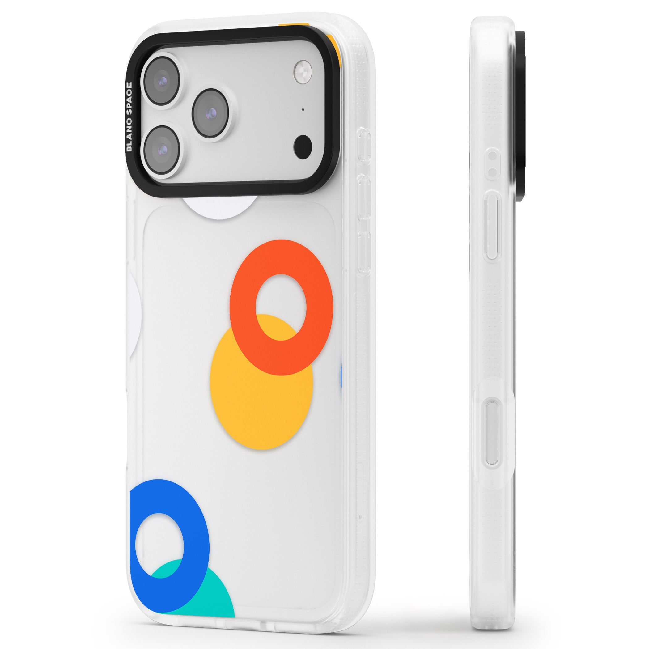Abstract Mixed Circles iPhone 17 Pro Max Impact Air Clear Phone Case Side Profile