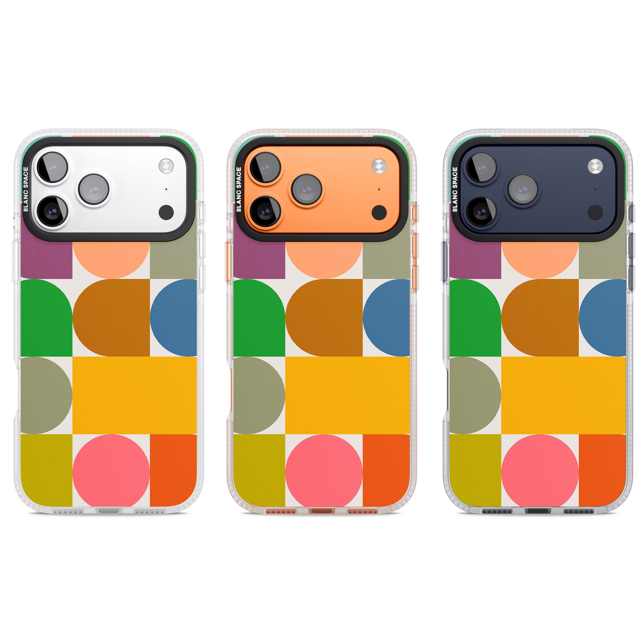 Retro Colorful Shapes iPhone 17 Pro Impact Air Clear Phone Case APT Impact Protection