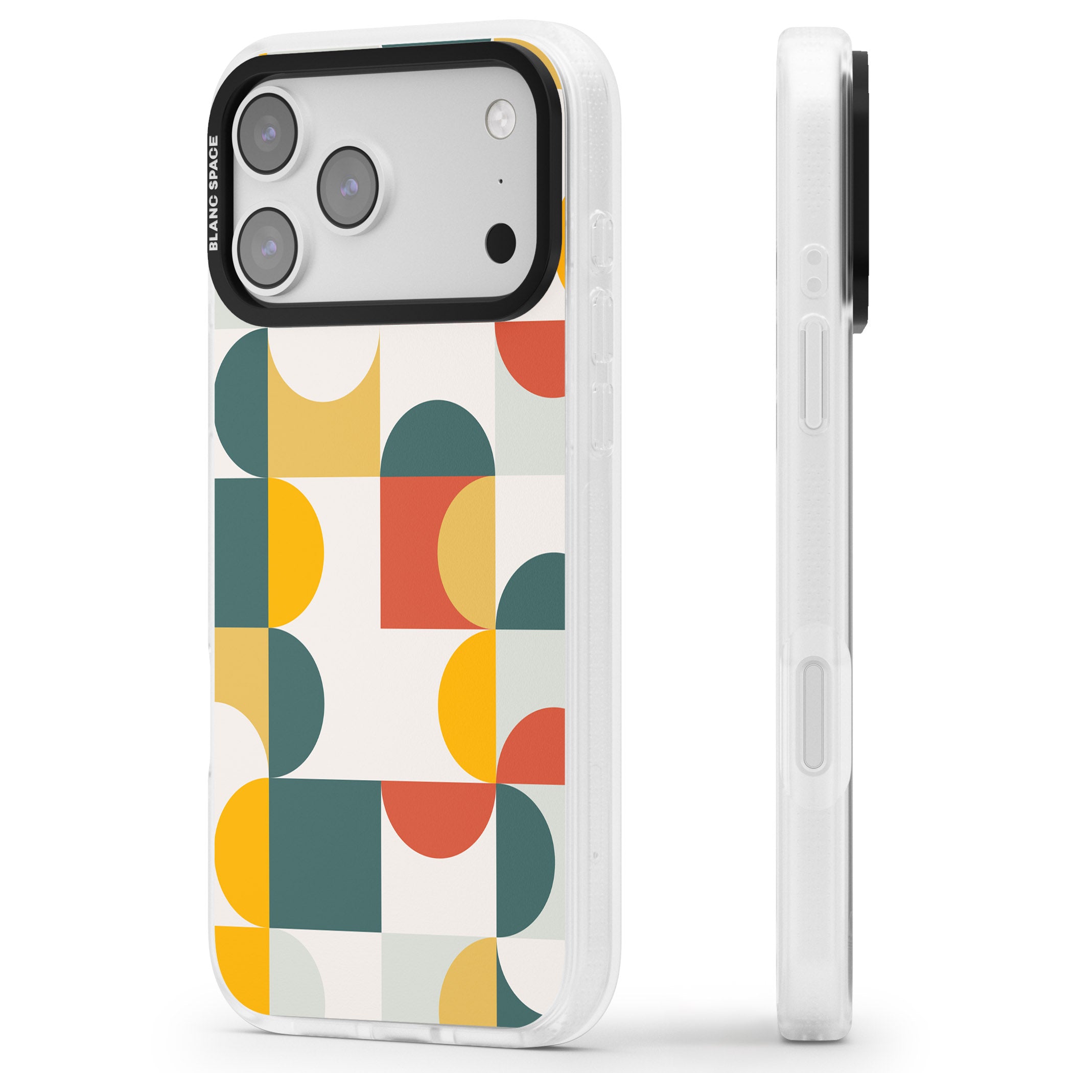Retro Color Blocks iPhone 17 Pro Max Impact Air Clear Phone Case Side Profile
