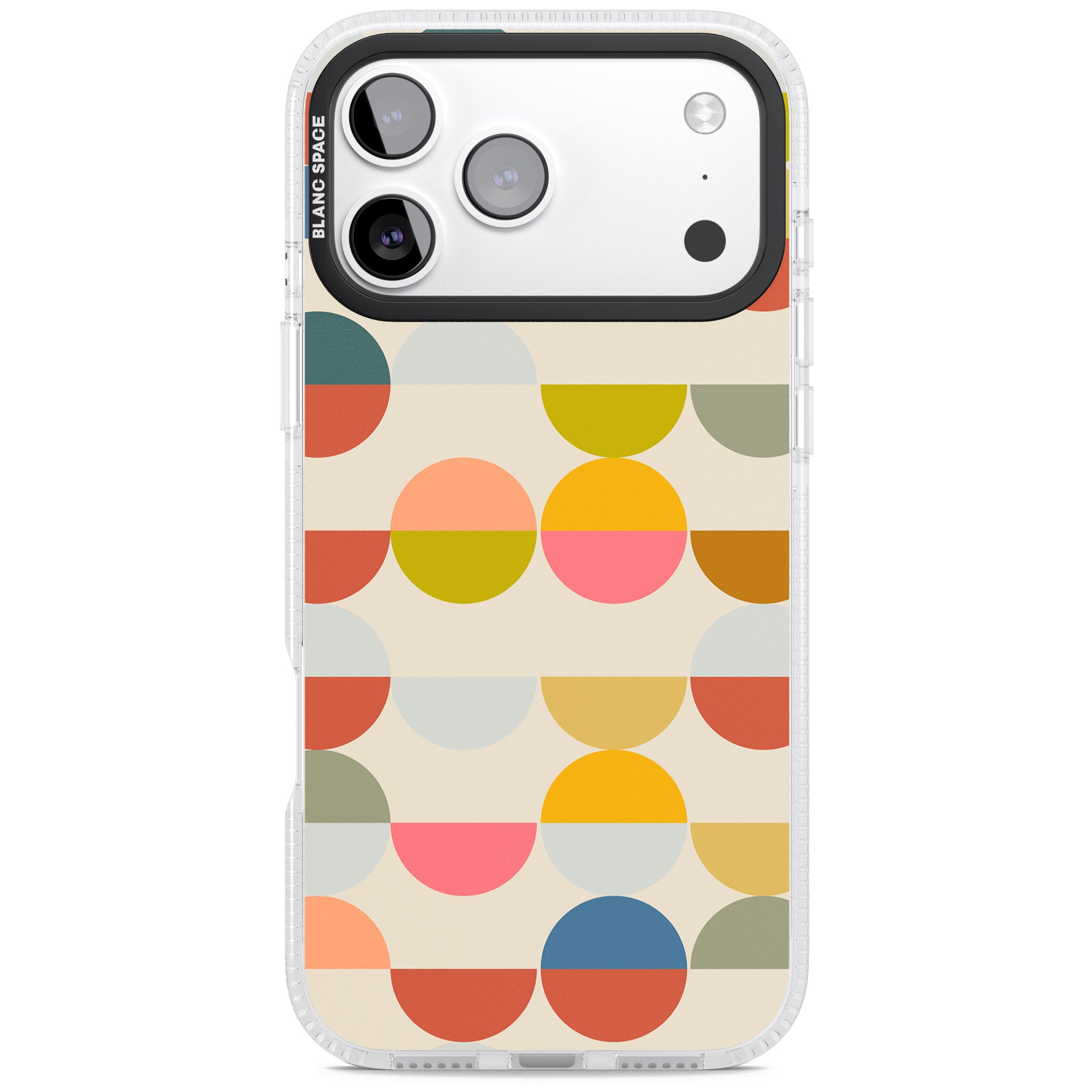 Colorful Retro Circles iPhone 17 Pro Max Impact Air Clear Phone Case