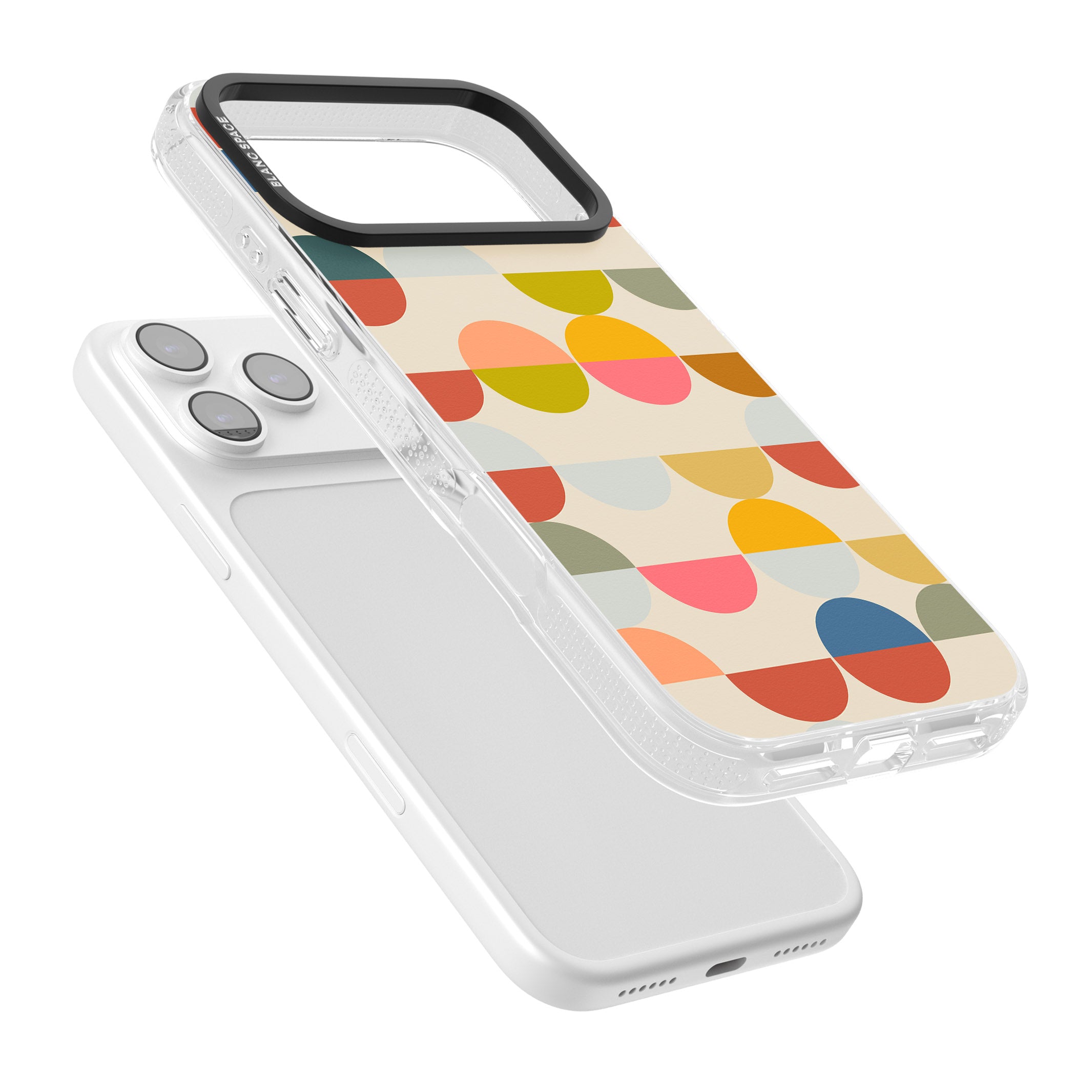 Colorful Retro Circles iPhone 17 Pro Max Impact Air Clear Phone Case Colours