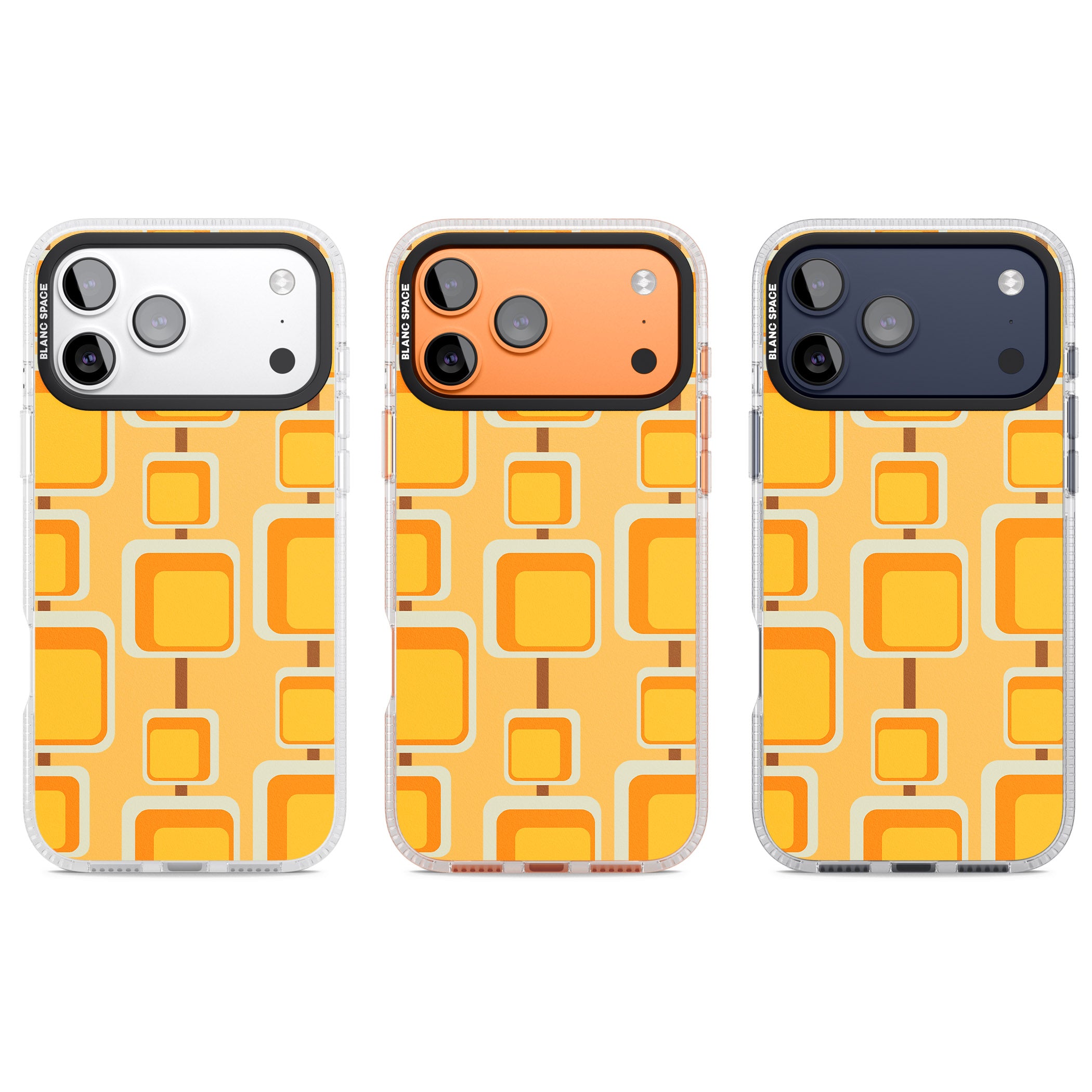 Sunny Mid Century Squares iPhone 17 Pro Impact Air Clear Phone Case APT Impact Protection